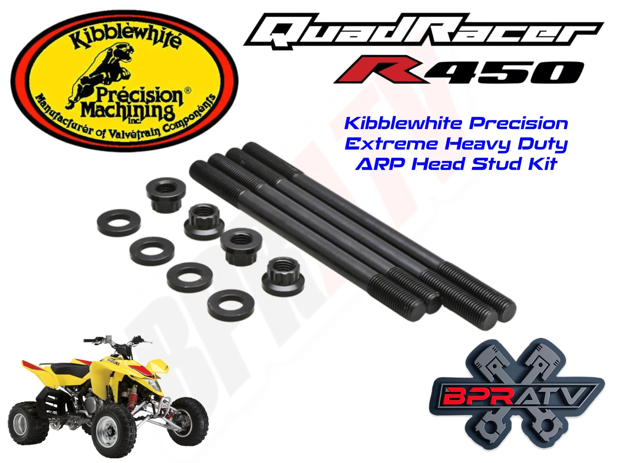 Suzuki LTR450 LT-R450 KIBBLEWHITE Stronger Heavy Duty Cylinder Head Stud Kit Set - Image 3