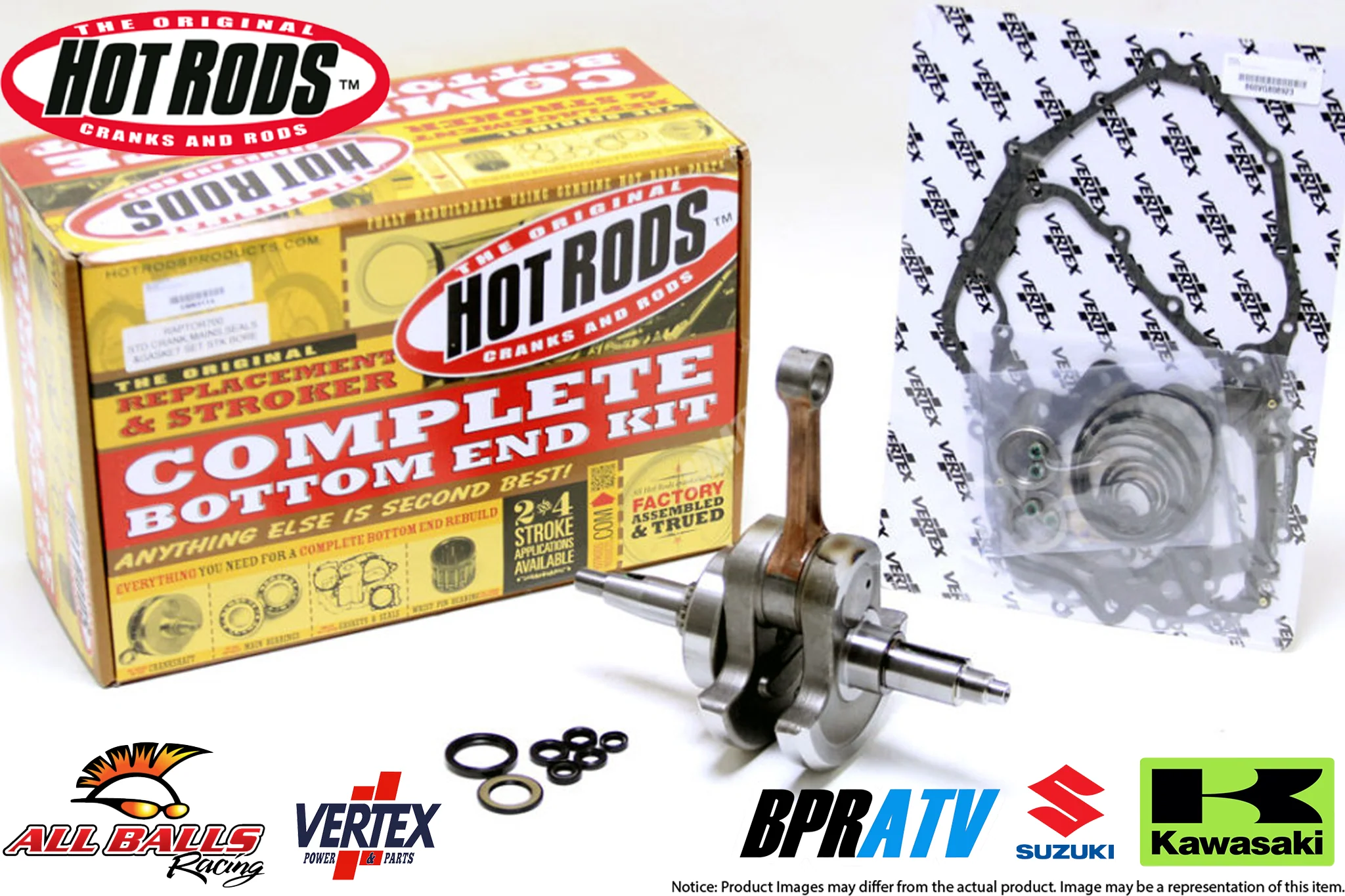 Suzuki LTZ400 KFX400 Hot Rods STD Bottom End Rebuild Kit Vertex Gaskets Seal Kit - Image 4