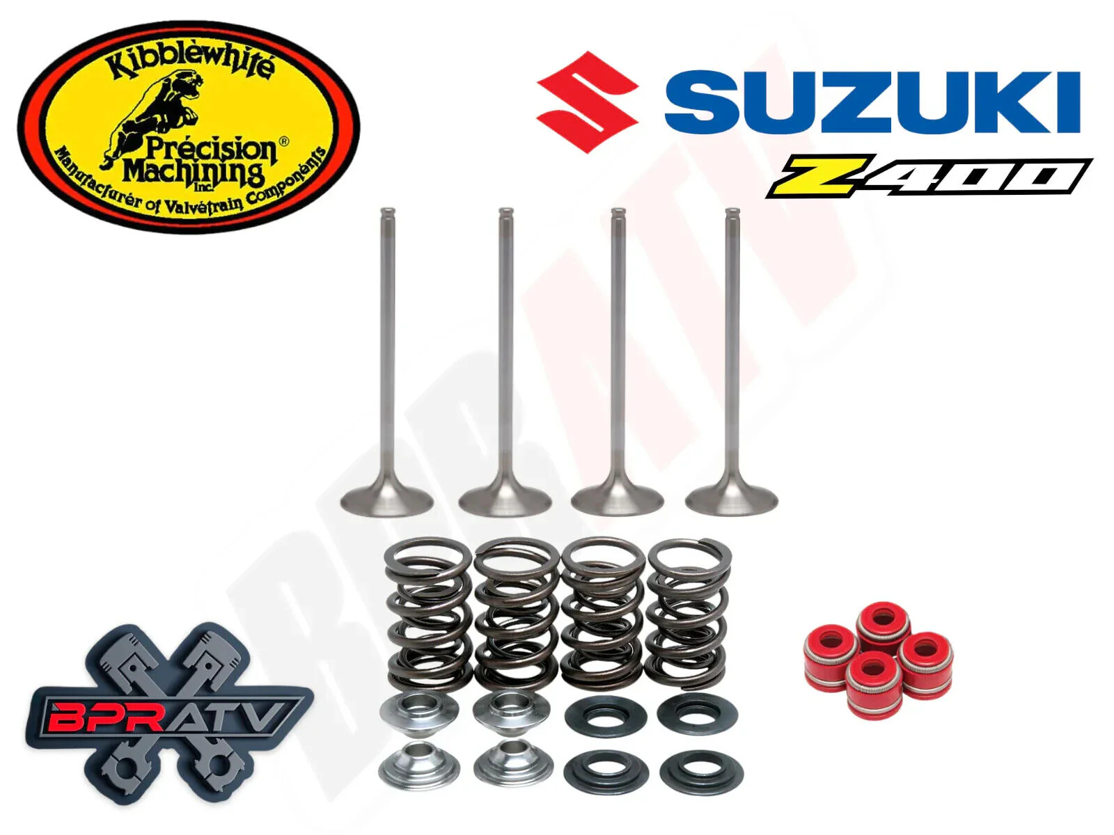Suzuki LTZ400 Z400 Kibblewhite White Diamond Valves Titanium Spring Kit Red Seal - Image 6