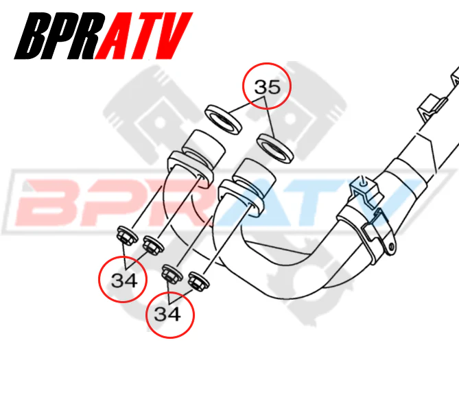 TITANIUM Exhaust Manifold Gasket Repair Kit Yamaha YFM700F Grizzly 700 2007-2013 - Image 3