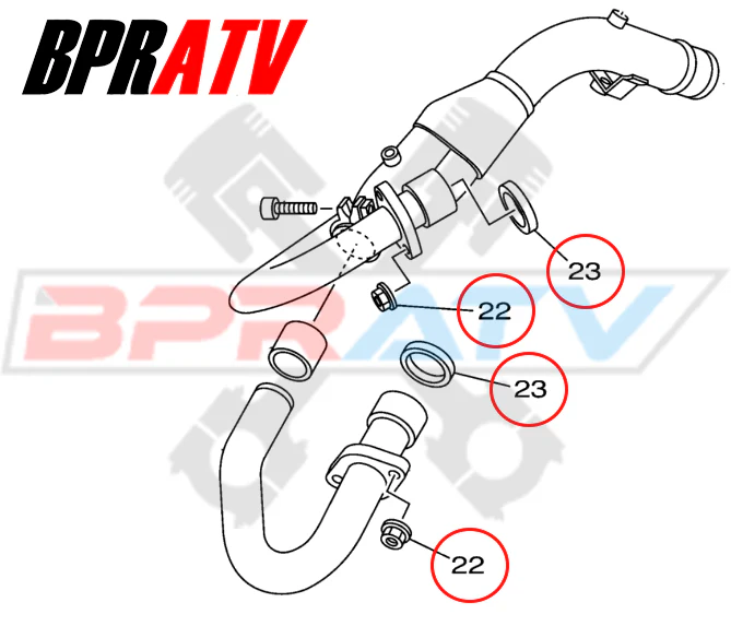 TITANIUM Exhaust Manifold Gasket Repair Kit YFM Raptor 700 Rhino 700 Grizzly 550 - Image 4