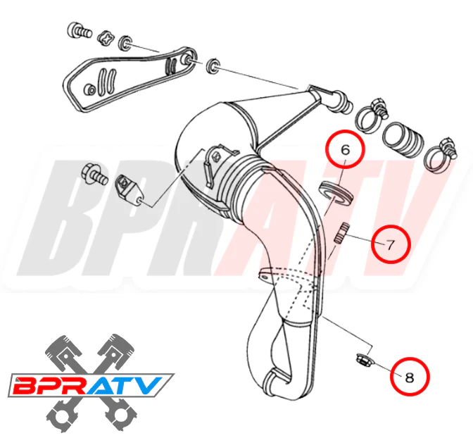 TITANIUM Exhaust Studs Nuts Manifold Gasket Repair Kit For Yamaha Blaster YFS200 - Image 3