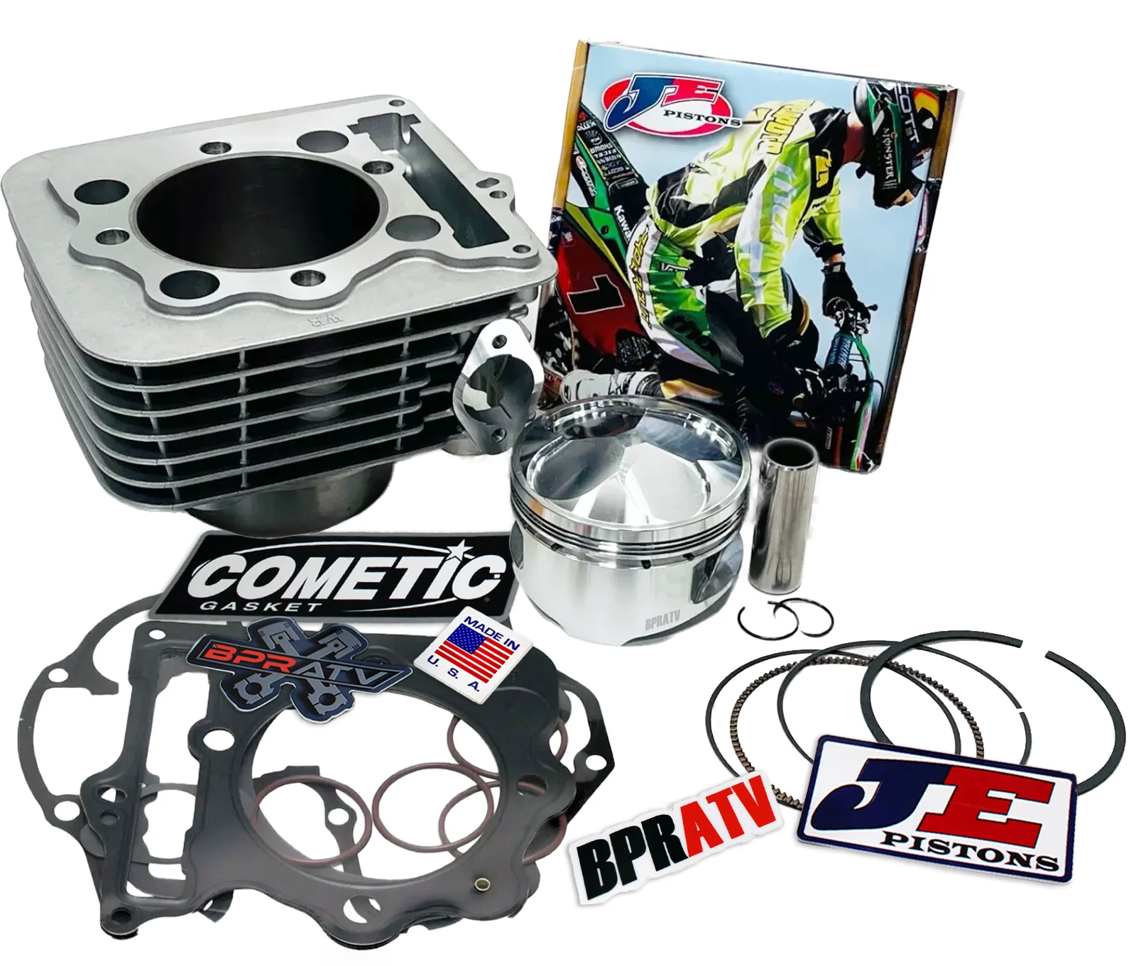 TRX 400EX 400X 87mm Big Bore Cylinder 12:1 JE Piston Cometic Top End Rebuild Kit - Image 2