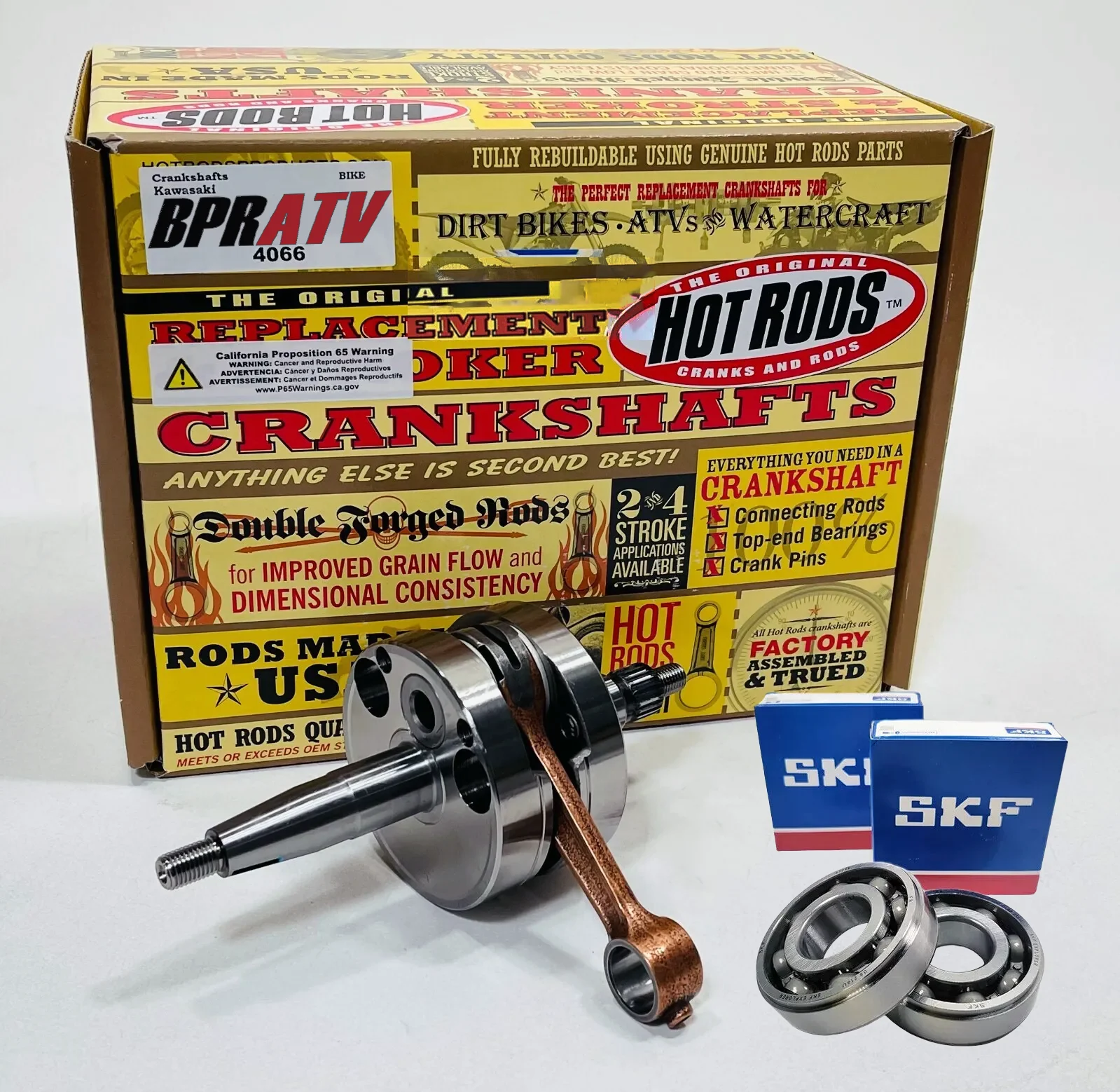 TRX 400EX 400X Stroker Crank Hotrods 4mm Stroke Crankshaft & Main Crank Bearings