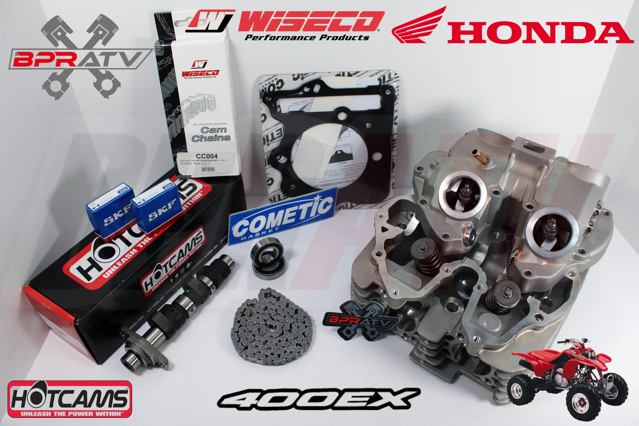 TRX 400EX 400EX Cylinder Head Stage 2 Hot Cams WISECO Chain Big Bore Cometic Kit - Image 6