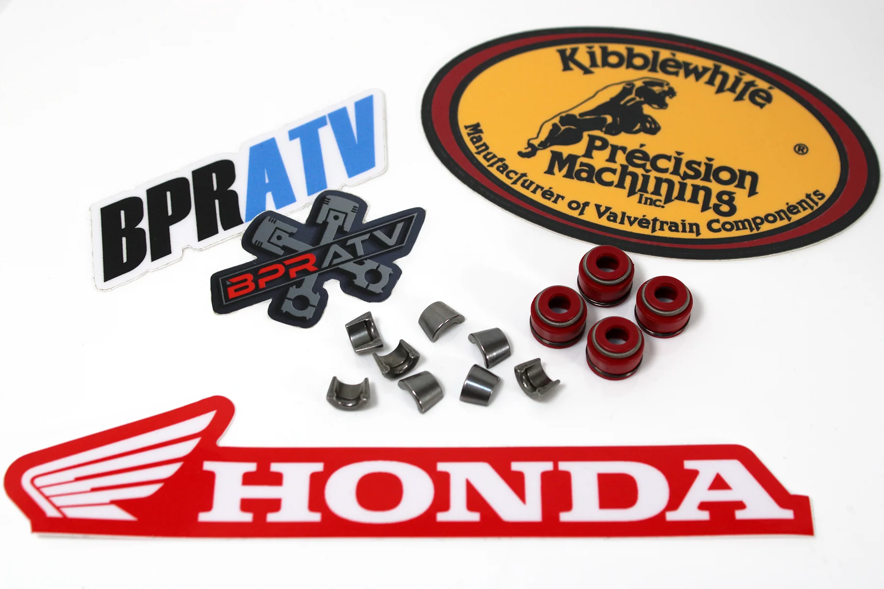 TRX400EX 400X XR400R Valve Keepers Cotters Kit Honda Kibblewhite Red Viton Seals