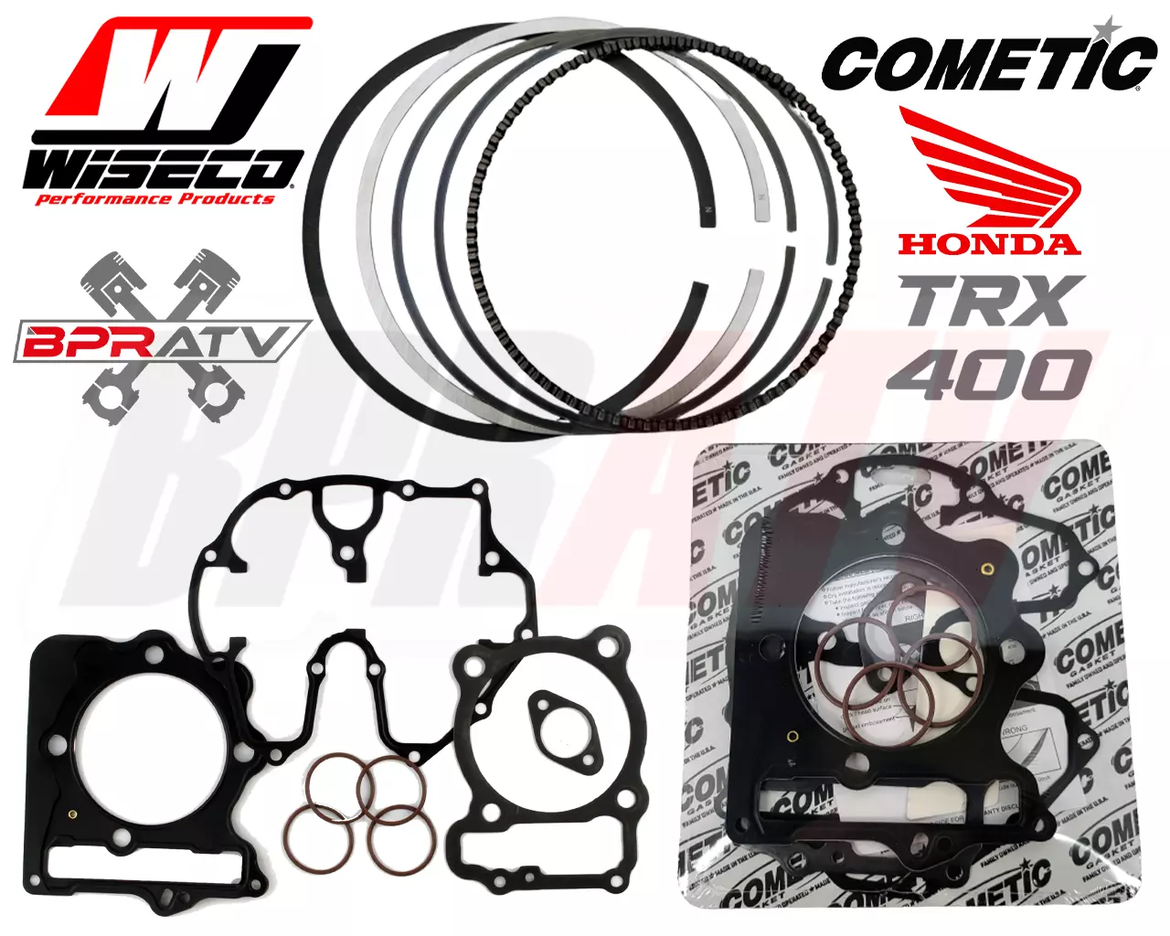 TRX400EX TRX 400EX Cylinder Stock Bore Top End Rebuild Hot Cam Bearings Complete - Image 10