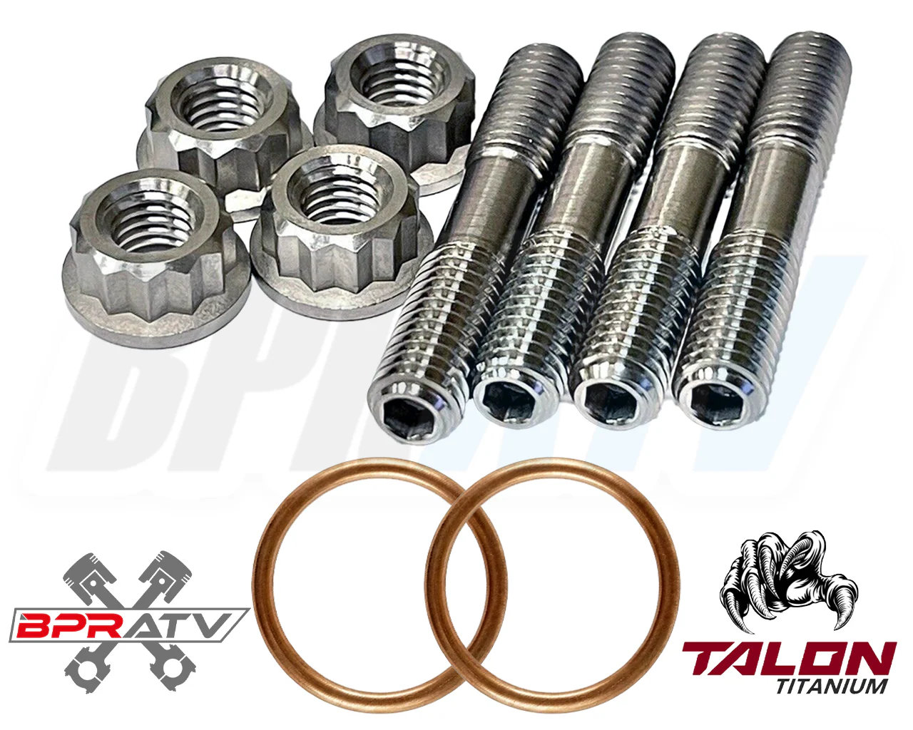 TRX400EX TRX 400EX Exhaust Studs Titanium Head Pipe Bolts Gasket Upgrade Kit Set - Image 3