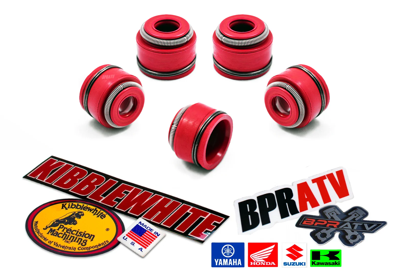 Yamaha YFZ 450 YFZ450R +1mm Kibblewhite White Diamond Valves RED Viton Seals Kit - Image 4