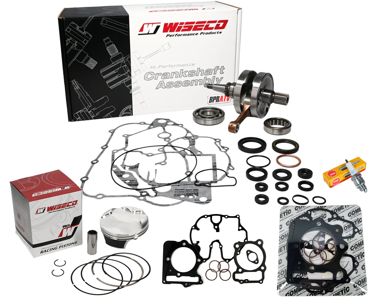 05-14 Honda TRX 400EX 400X Wiseco Crank Rod Rebuild Kit Piston Cometic Gaskets