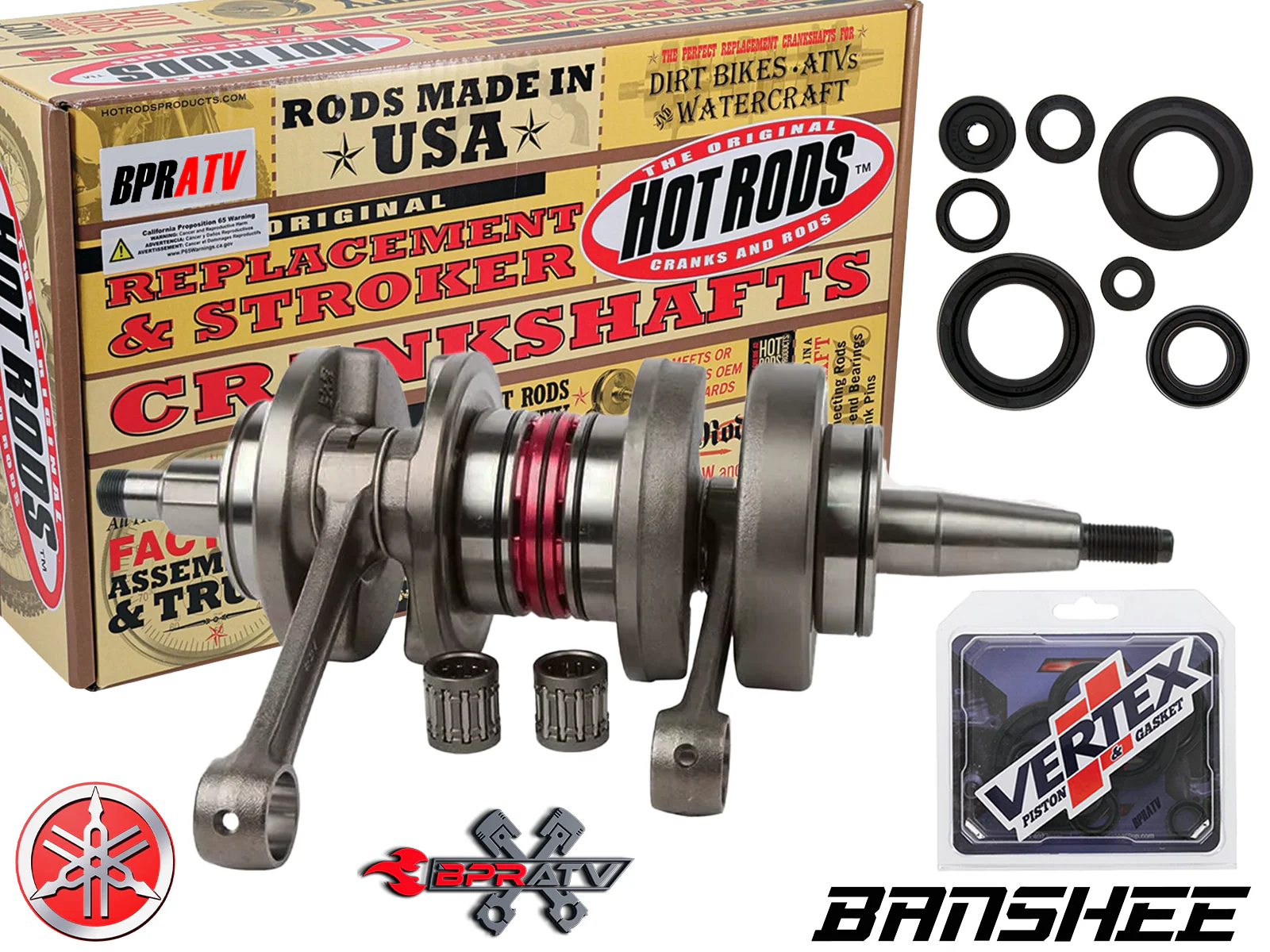 Yamaha Banshee 115mm Long Rod Stroker Crank +4mm 4 mil 4mm Main Bearings & Seals - Image 7