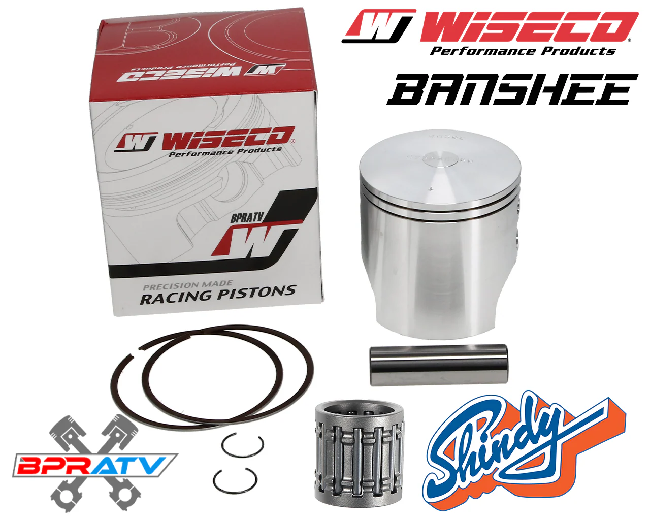 Yamaha Banshee 350 65.50mm Wiseco Pro Lite Pistons Pin Bearings Top Gaskets Kit - Image 4