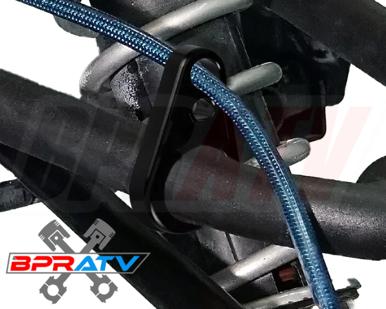 Yamaha Banshee 350 CNC Billet Black Front A-Arm Brake Line Clamps Universal Pair - Image 6