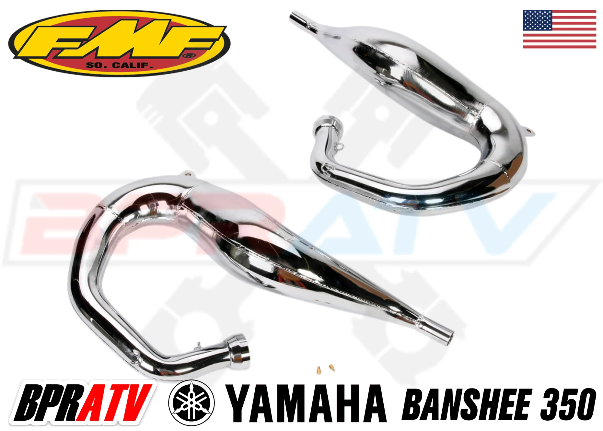 Yamaha Banshee 350 FMF Full Exhaust Fatty Pipes PowerCore 2 II Silencers Set Kit - Image 2