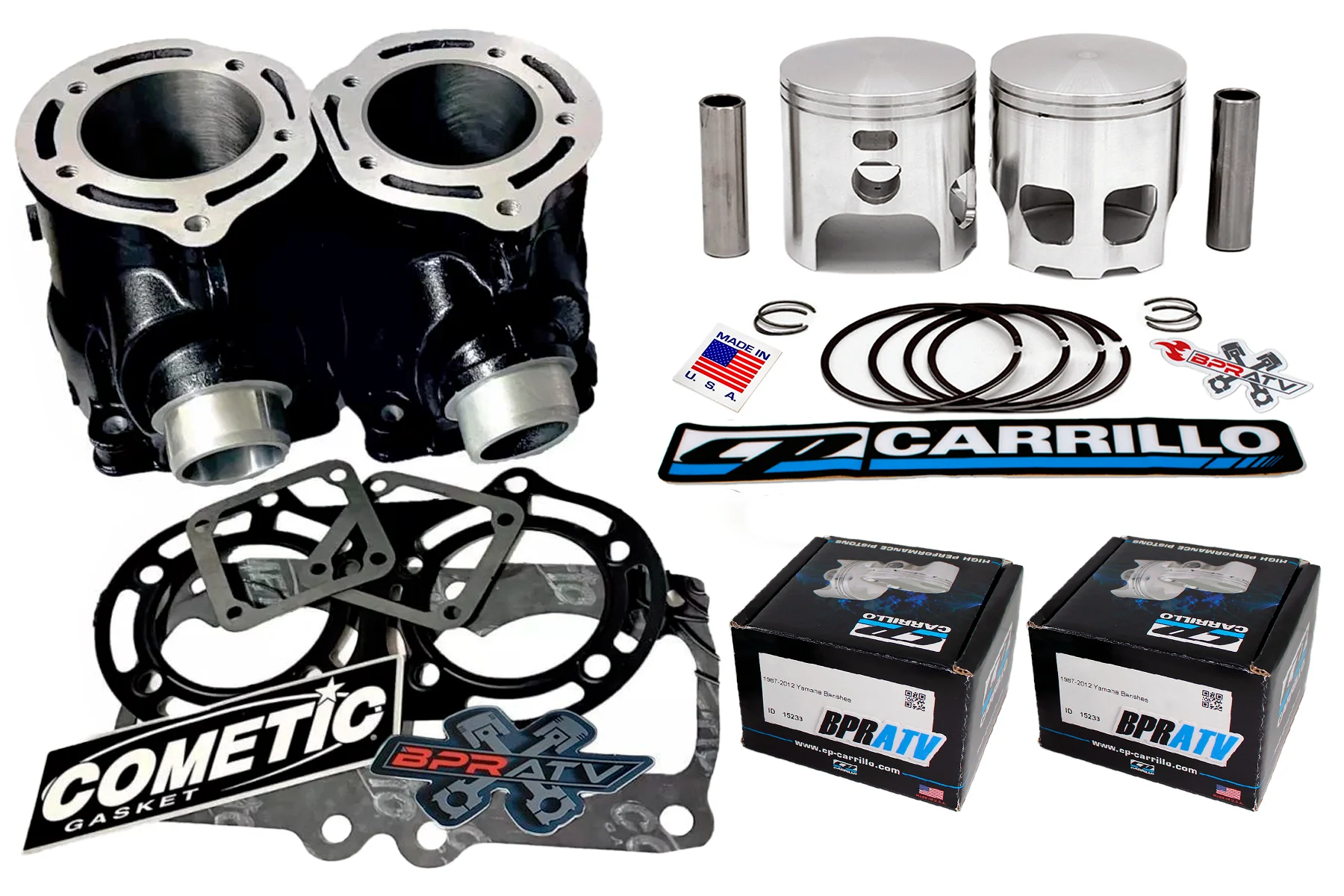 Yamaha Banshee 370cc 66mm Big Bore Top End Kit CP Carrillo Pistons & Cometic USA - Image 16