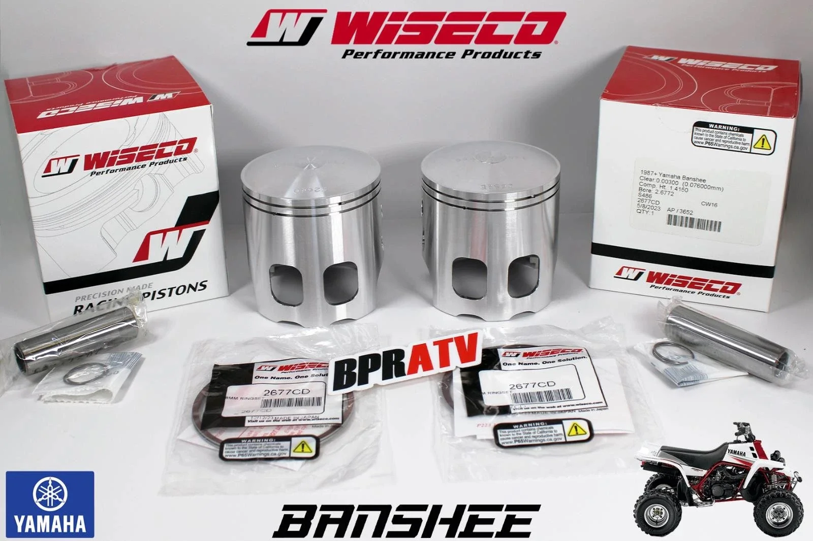 Banshee 400cc ARES 68mm Cylinder Kit Wiseco Pistons Stock Stroke Hot Rods Crank! - Image 9