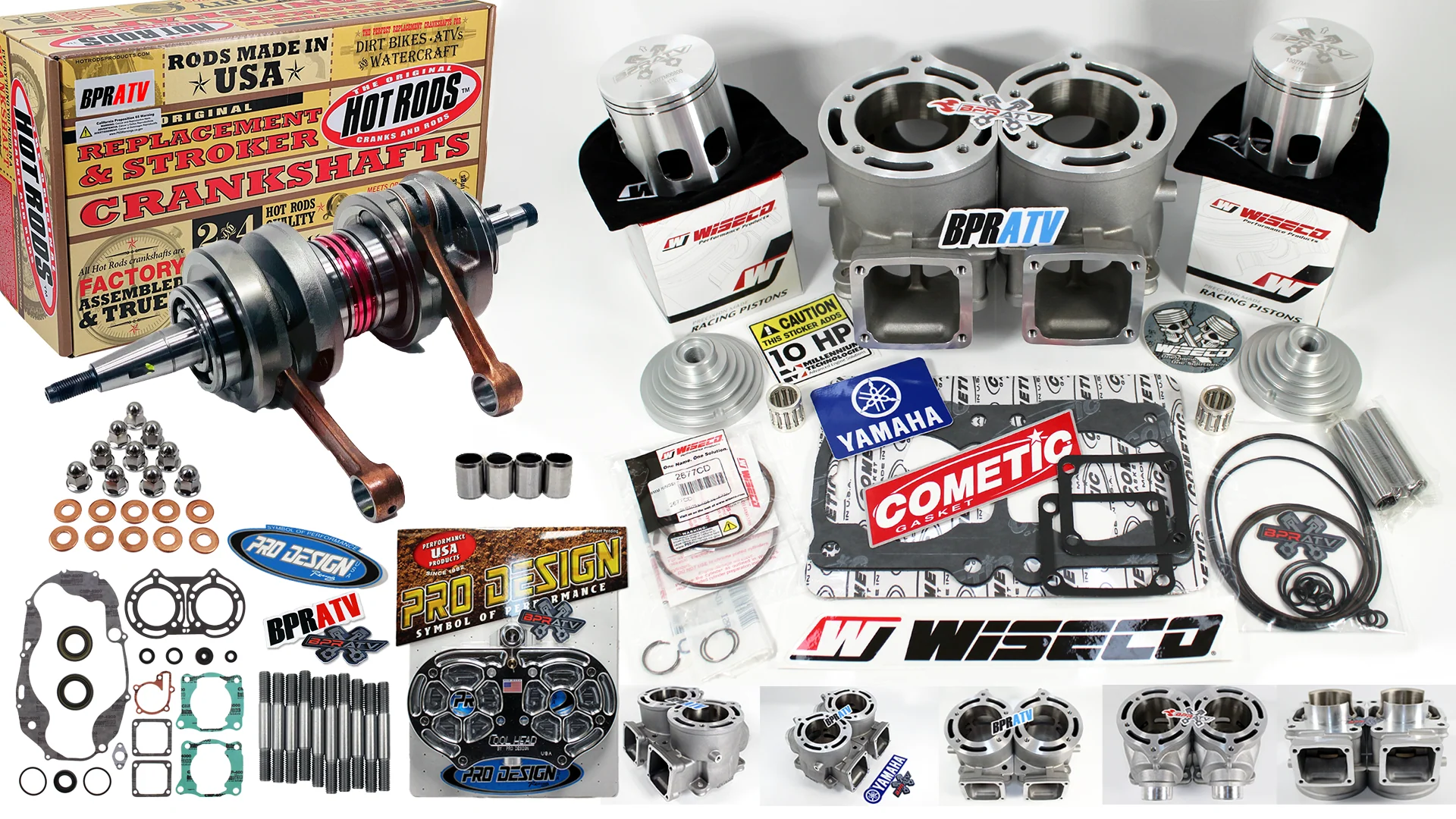 Banshee 421cc Stroker Kit ARES 68mm Athena-Style Cylinder Wiseco Hot Rods Crank!