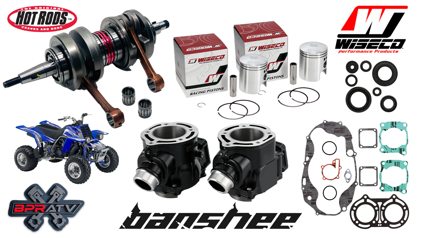 Yamaha Banshee 64mm Simple Stock Rebuild Kit Crank Wiseco Pistons Gaskets Seals - Image 2