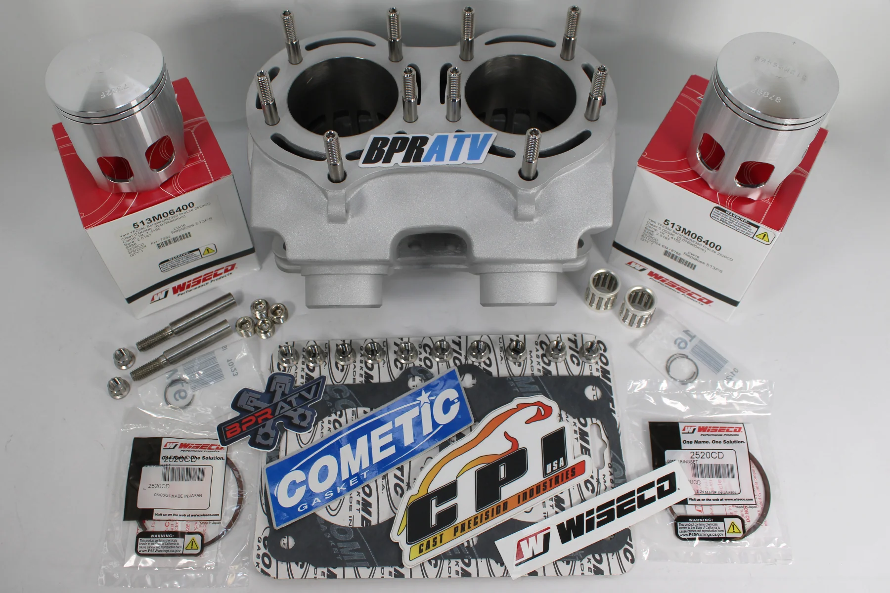 Yamaha Banshee Alpha CUB Stock Bore Triple Ported Cylinder WISECO Pistons Gasket - Image 7