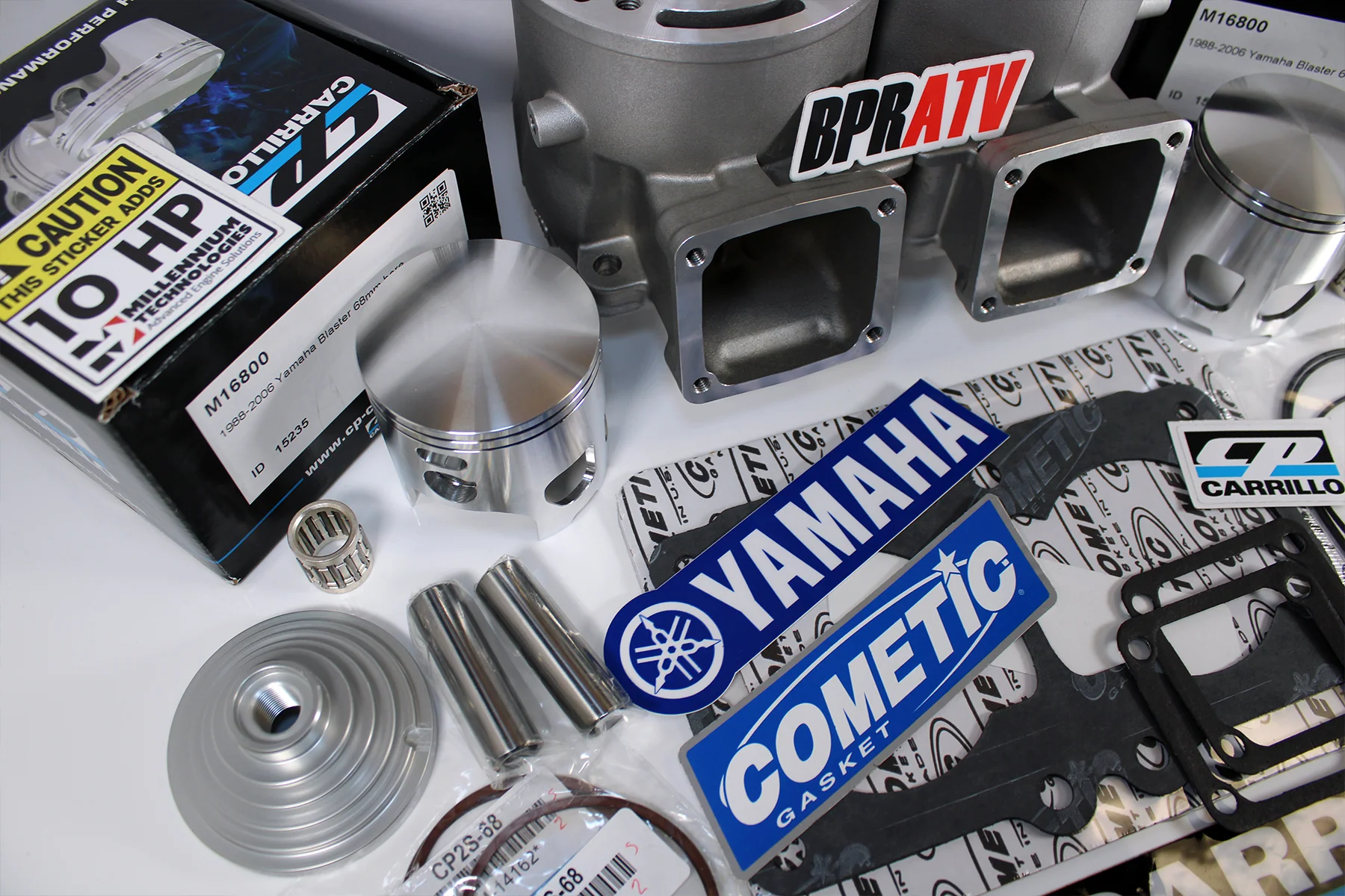 Yamaha Banshee ARES 68mm Nikasil Cylinders CP 421cc Stroker Top End Rebuild Kit! - Image 14