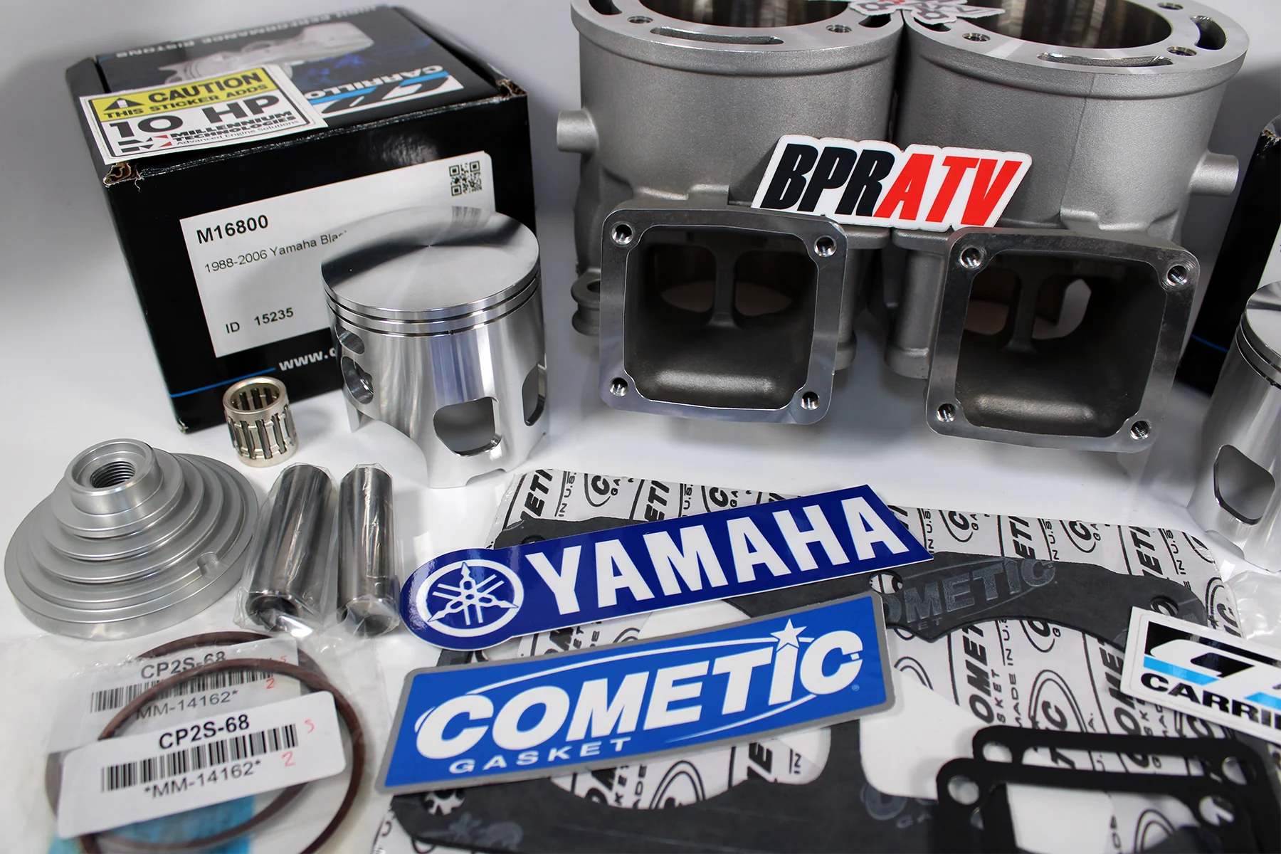 Yamaha Banshee ARES 68mm Nikasil Cylinders CP 421cc Stroker Top End Rebuild Kit! - Image 8