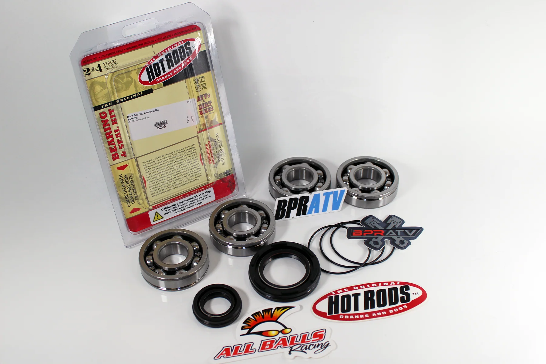 Yamaha Banshee Crankshaft Rebuild Kit Main Bearings & Seal Kit HotRods K225 K018 - Image 19