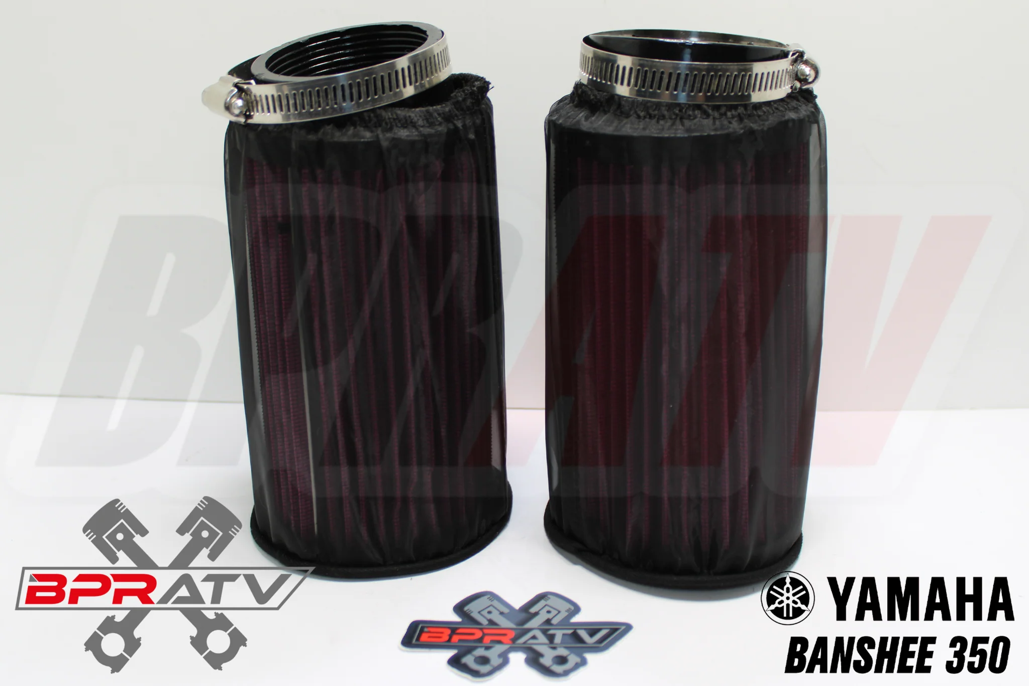Yamaha Banshee CUB 6" Air Filter Pods 2.25" Flange PWK 33-36mm & OUTERWEARS Pair - Image 10