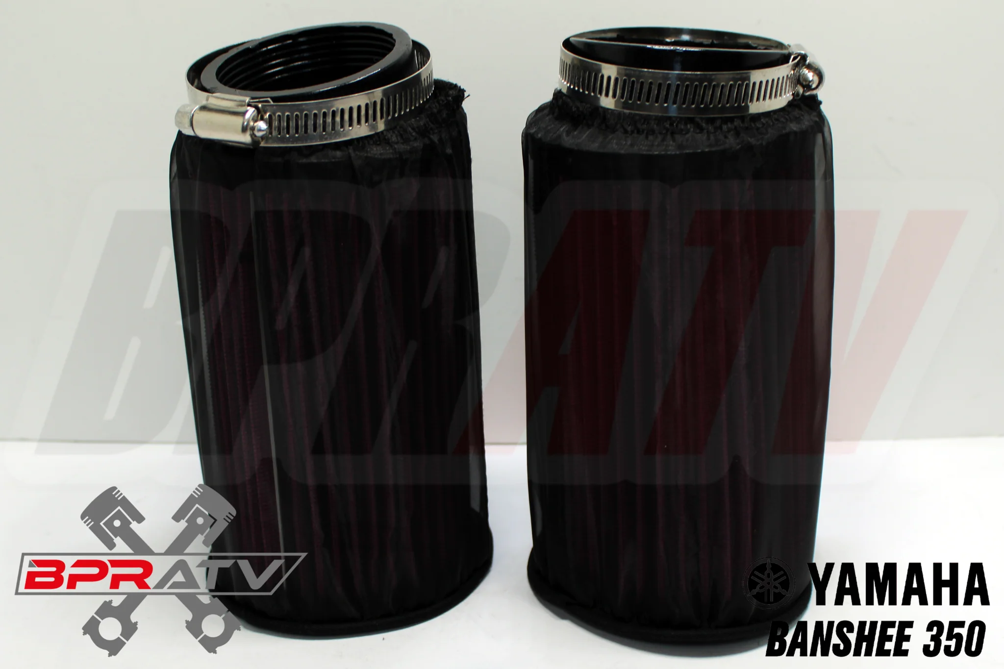 Yamaha Banshee CUB 6" Air Filter Pods 2.25" Flange PWK 33-36mm & OUTERWEARS Pair - Image 11