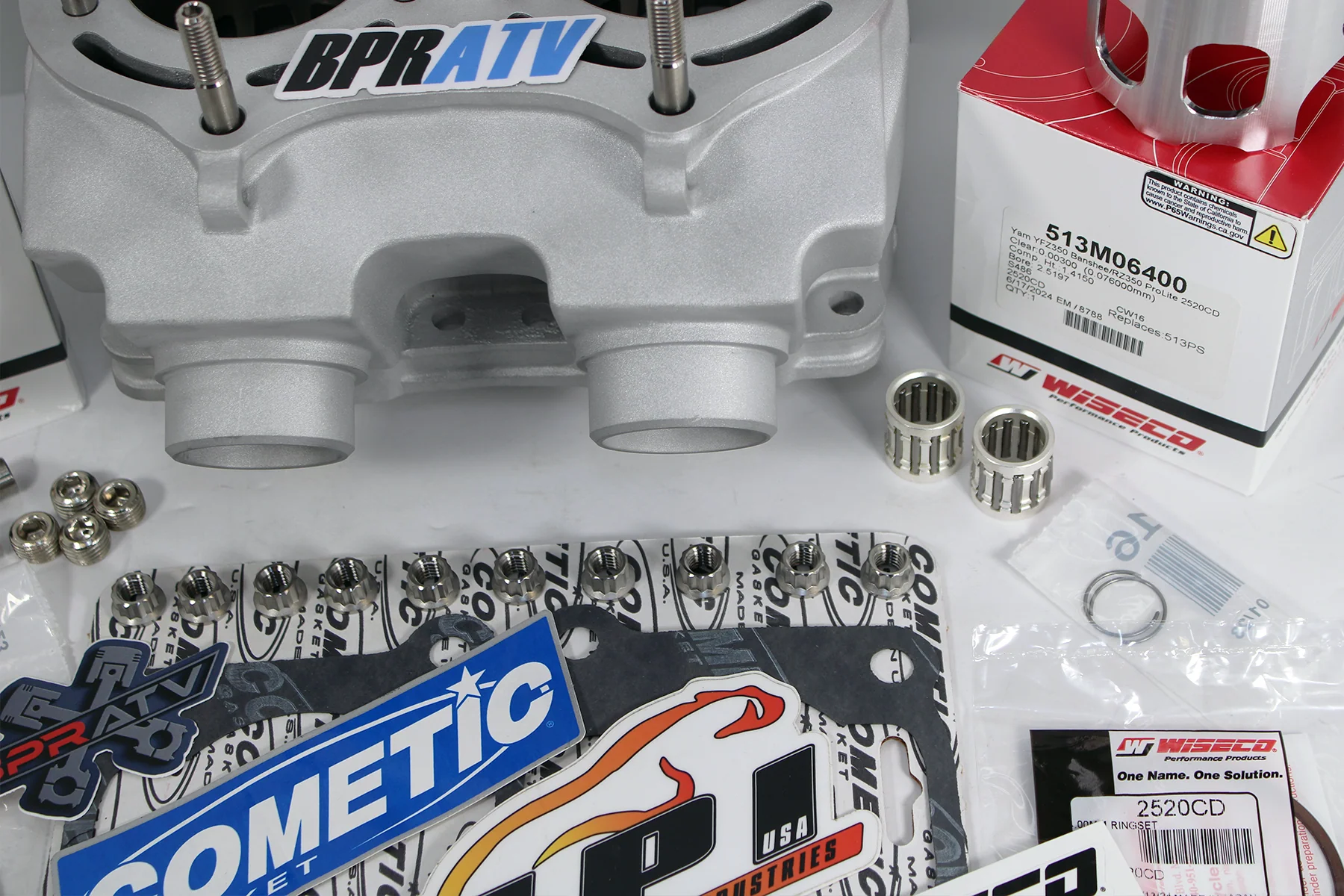 Yamaha Banshee CUB 64mm Stock Bore Cylinder WISECO Pistons Bearings Top End Kit - Image 18
