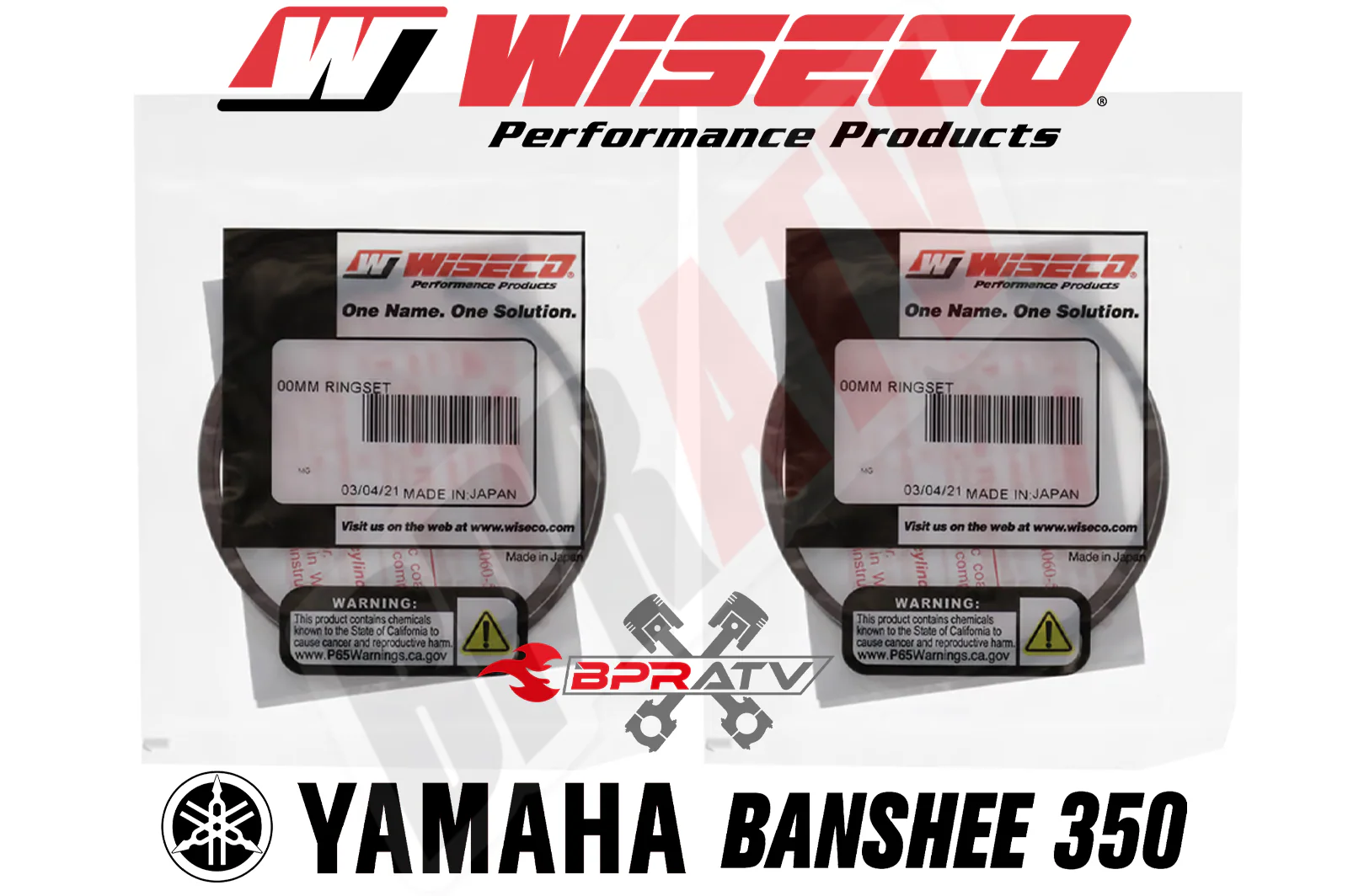 Yamaha Banshee Super Cub 72mm Wiseco Piston Rings Rebuild Set 2835CD Pair Set x4 - Image 4