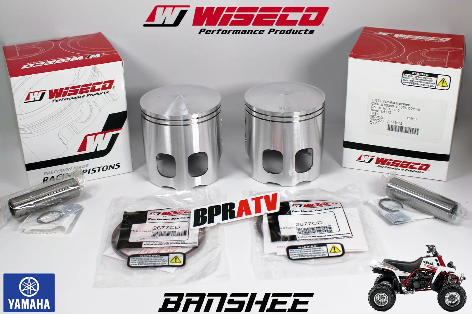 Yamaha Banshee Top End 421cc Kit Athena Cylinder Wiseco Stroker Piston No Spacer - Image 3
