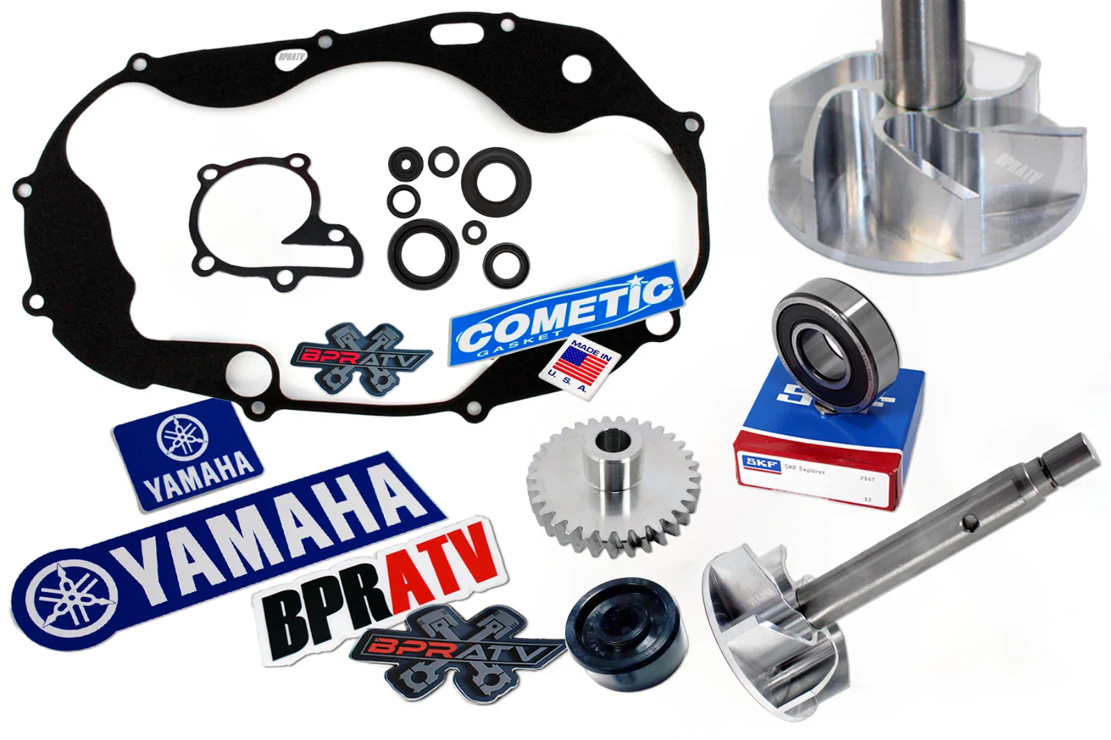 Yamaha Banshee Water Pump Rebuild Kit Billet Impeller & Gear Cometic Gaskets NEW