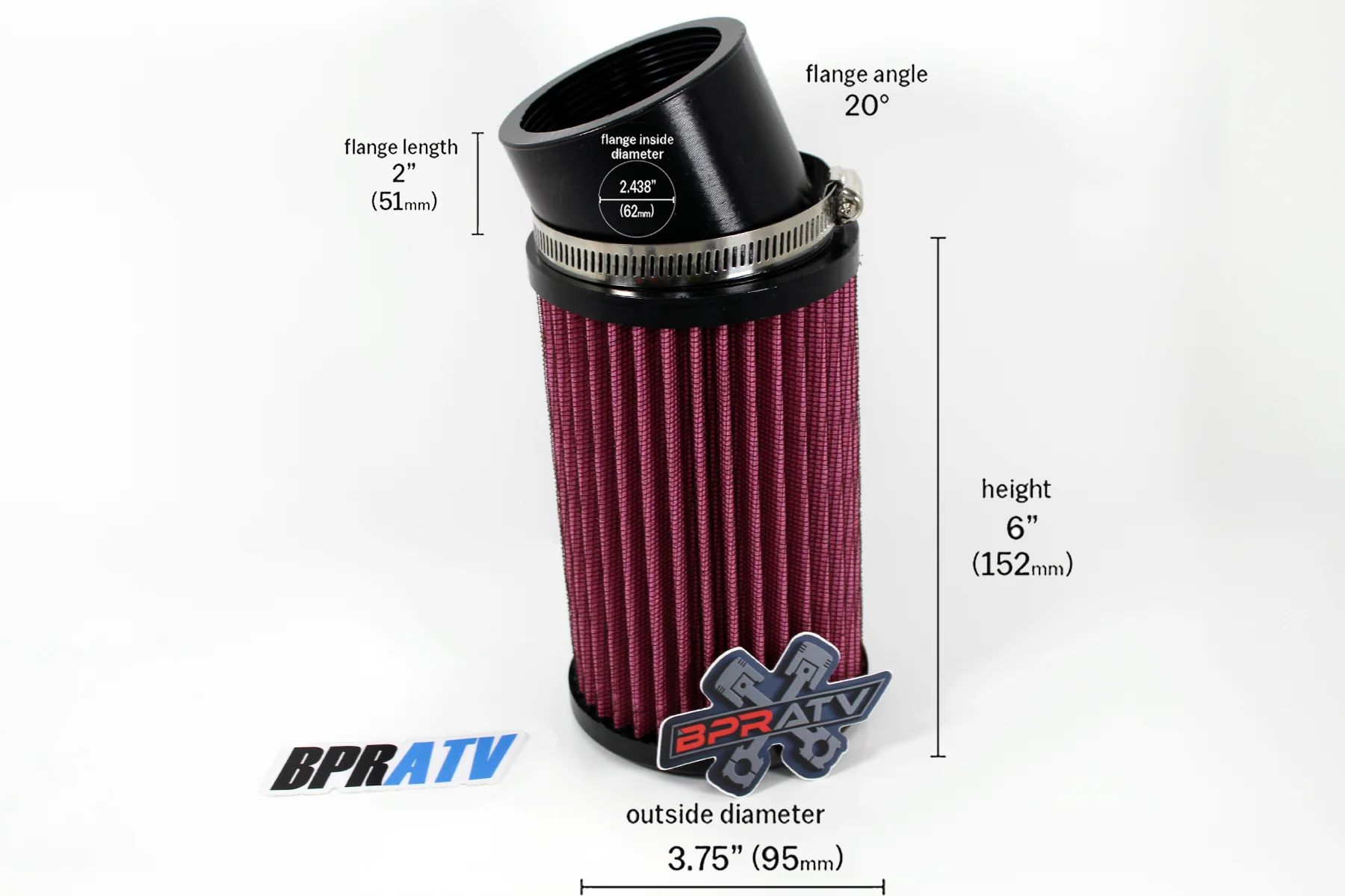 Yamaha Banshee YFZ 350 K&N Style Air Pod Filter Big Carbs 38-41mm SINGLE Filter - Image 2