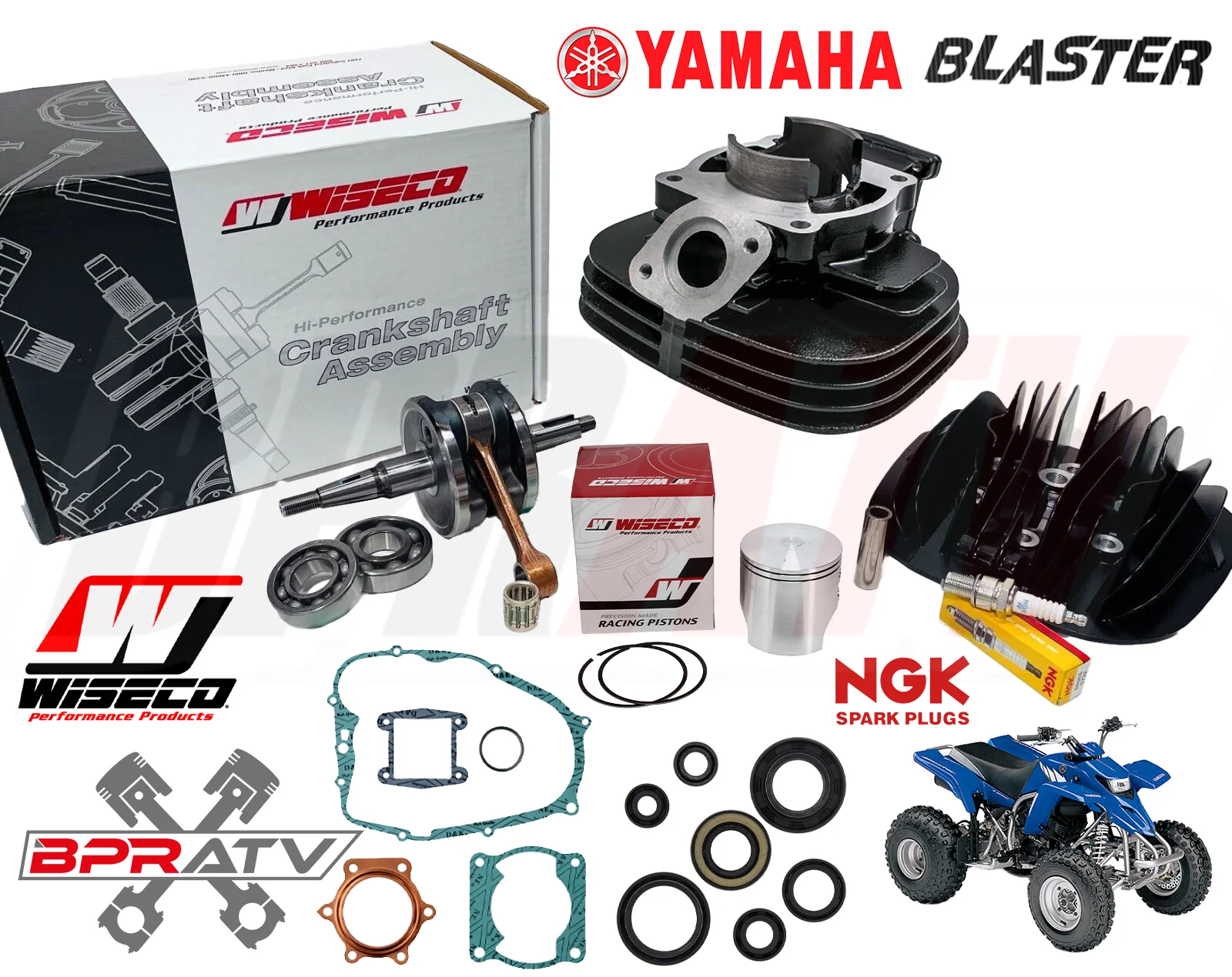 Yamaha Blaster 200 66 Piston Cylinder WISECO Crank Motor Rebuild Gasket Seal Kit - Image 2