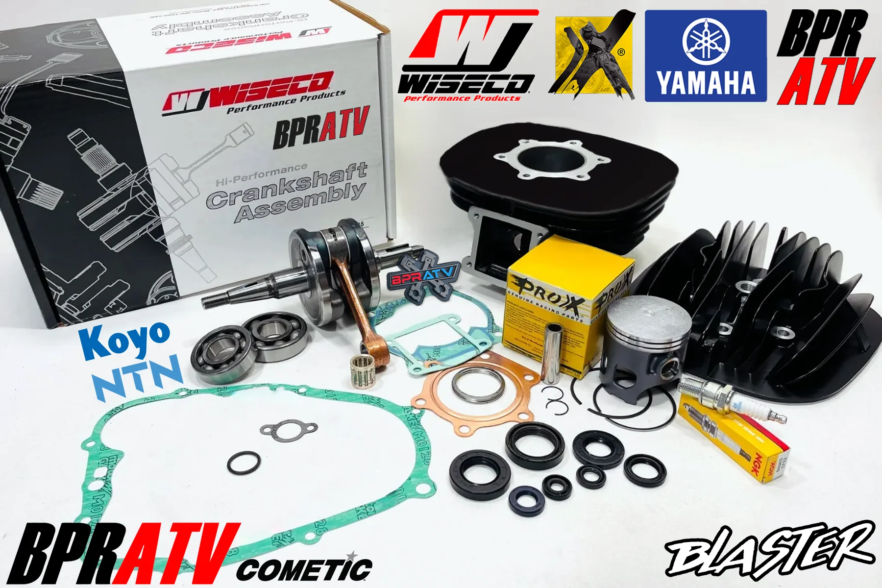 Yamaha Blaster 200 66 ProX Piston Cylinder WISECO Crank Motor Rebuild Gasket Kit - Image 3