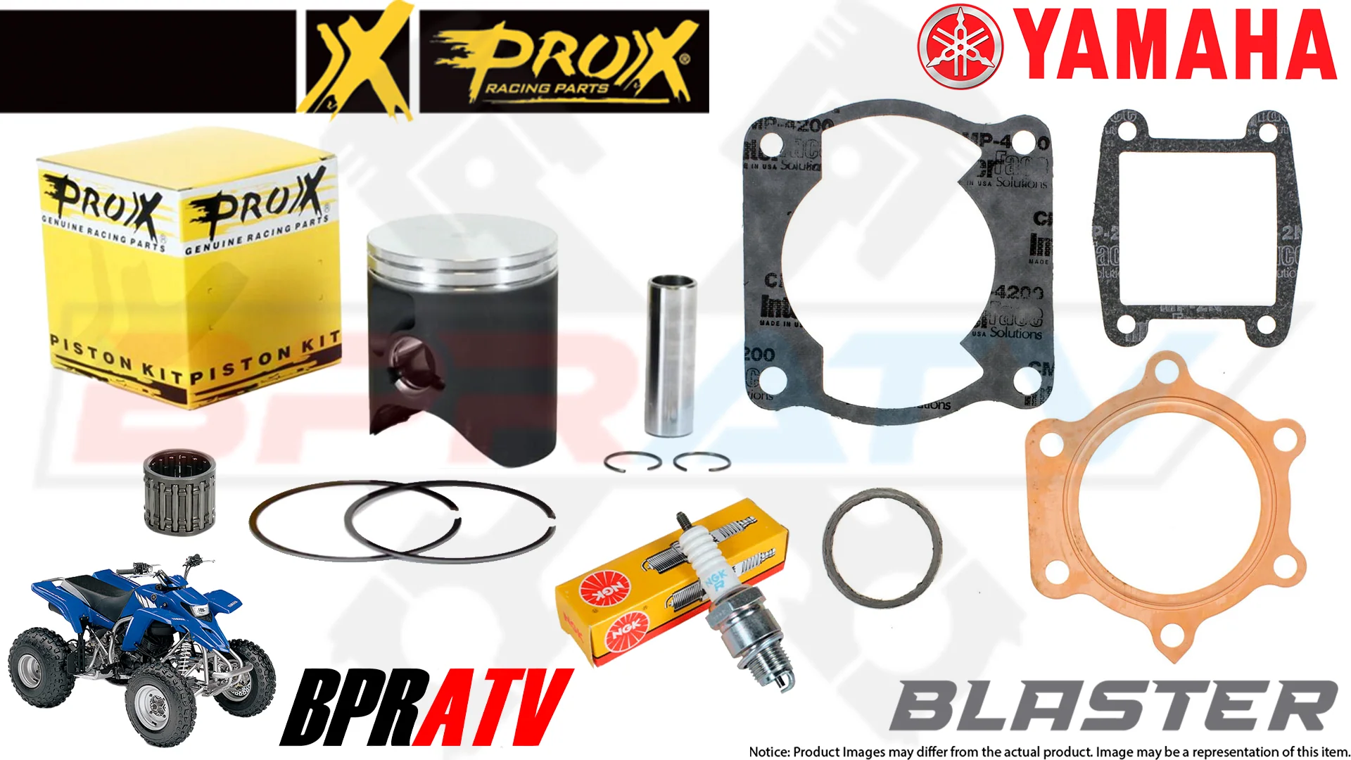 Yamaha Blaster 200 66mm Stock OEM Bore Cylinder ProX Piston Top End Rebuild Kit - Image 4