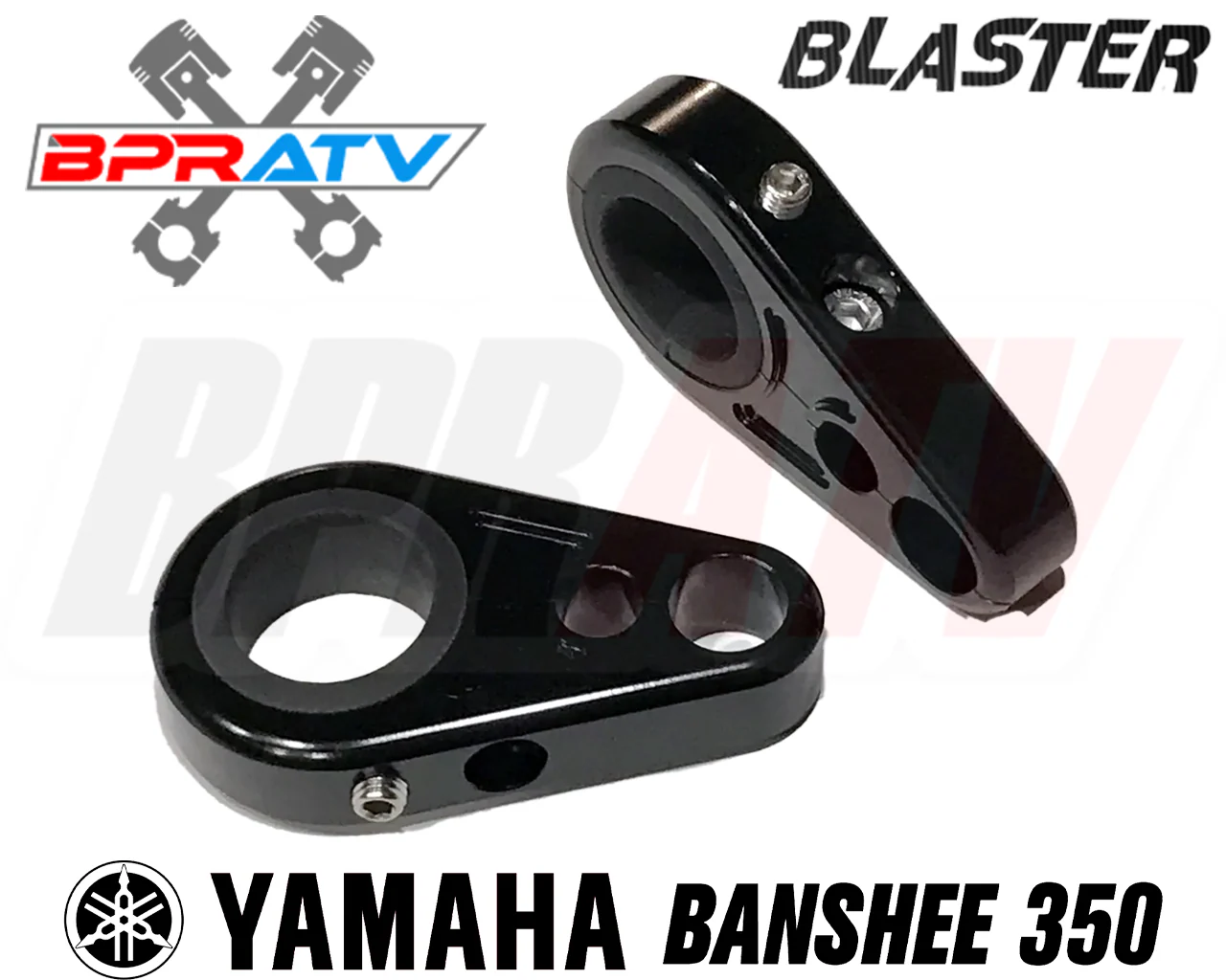 Yamaha Blaster 200 CNC Billet Black Front A-Arm Brake Line Clamps Universal Pair - Image 3