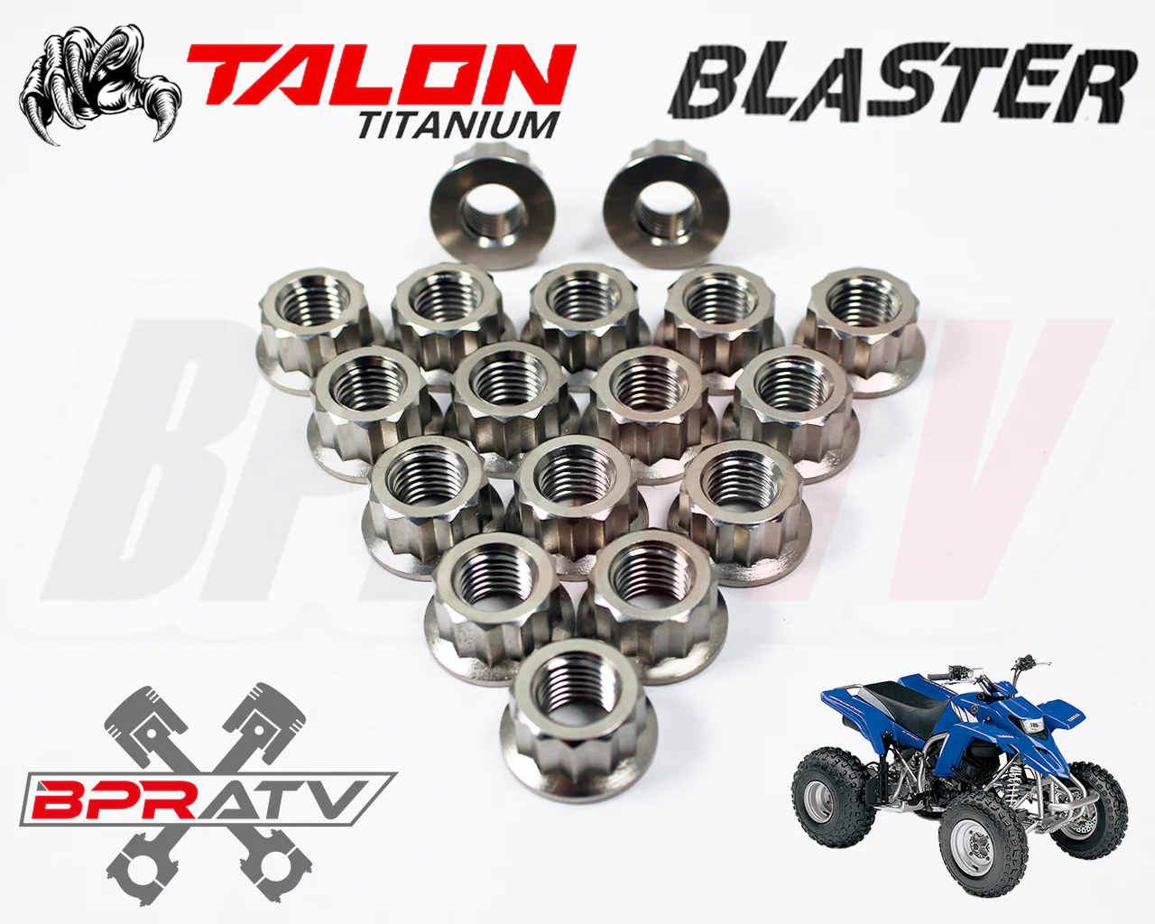 Yamaha Blaster 200 YFS200 YFS 200 TITANIUM Lug Nuts Complete Wheel Kit Set of 16 - Image 2