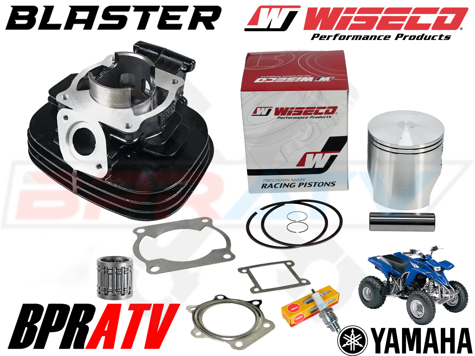 Yamaha Blaster 68mm Big Bore Cylinder Head Piston WISECO Crank Motor Rebuild Kit - Image 2