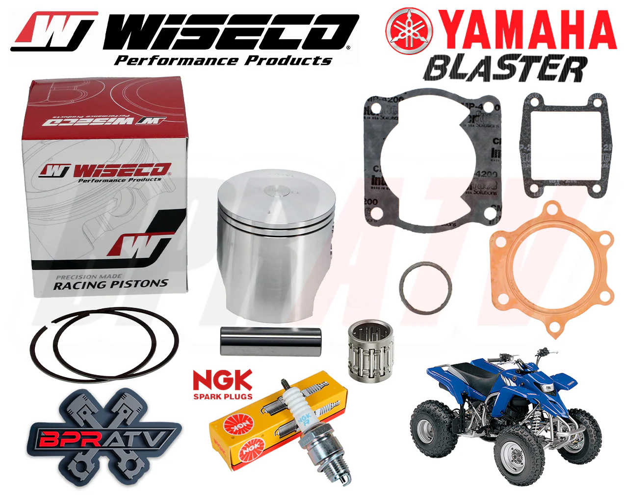 Yamaha Blaster 68mm Big Bore Cylinder Head Piston WISECO Crank Motor Rebuild Kit - Image 7