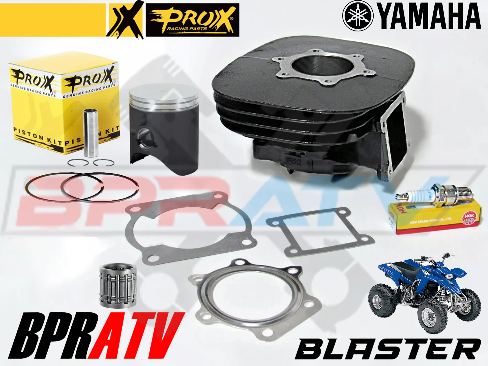 Yamaha Blaster 68mm Big Bore Cylinder ProX Piston WISECO Crank Motor Rebuild Kit - Image 2