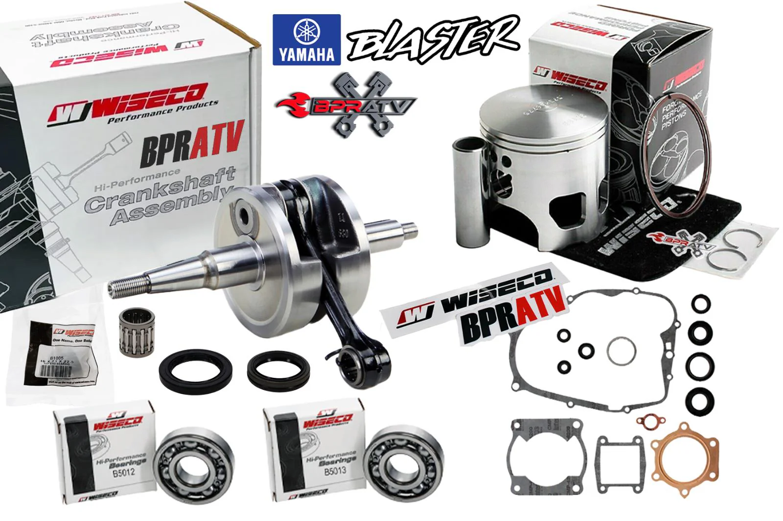 Yamaha Blaster 200 Heavy Duty WISECO Crankshaft Pro Lite Piston Seals Gasket Kit - Image 2