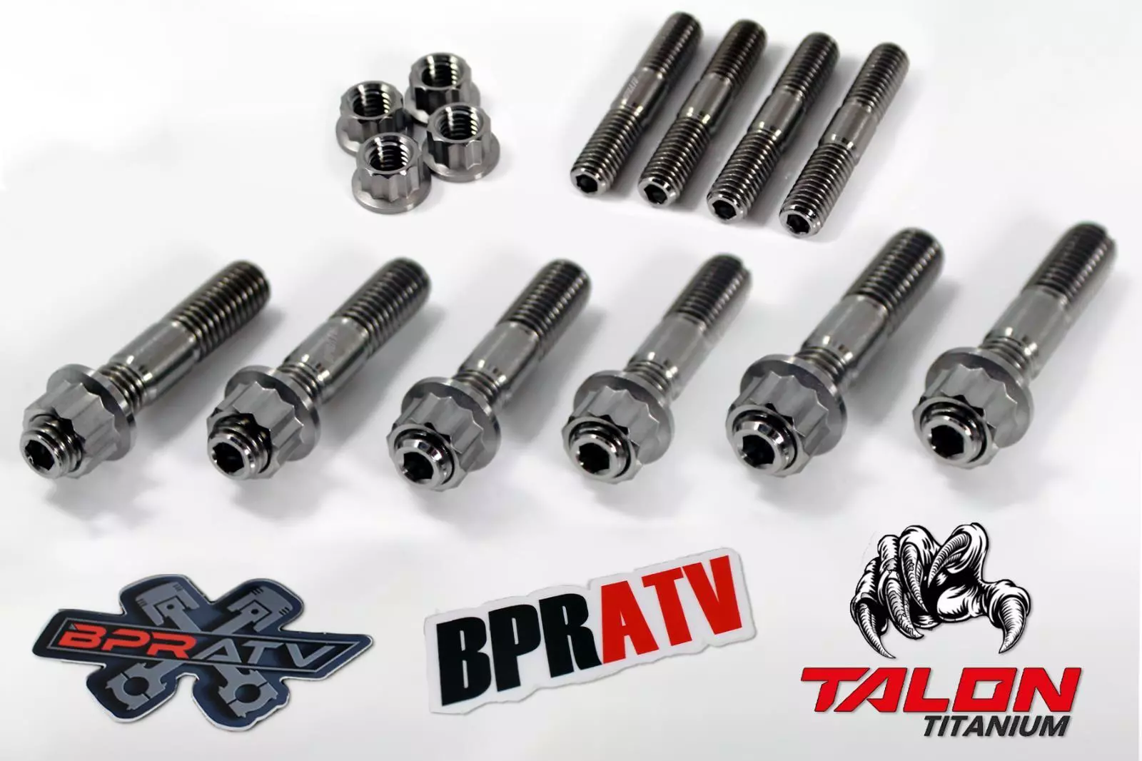 Yamaha Blaster TITANIUM Cylinder Head Studs Cylinder to Crankcase Stud Kit Nuts - Image 10