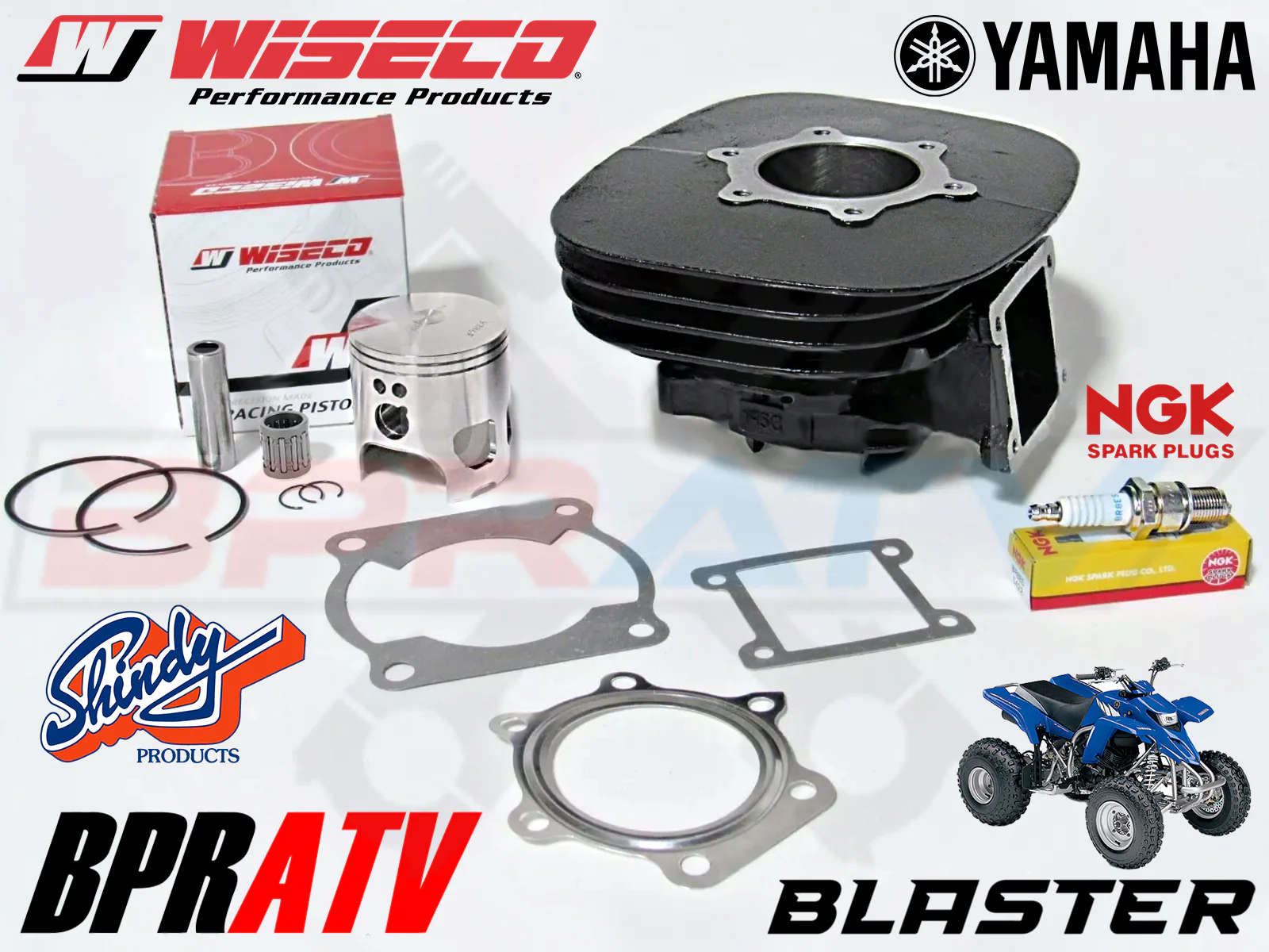 Yamaha Blaster YFS 200 66mm Stock OEM Bore Cylinder WISECO Top End Rebuild Kit - Image 3