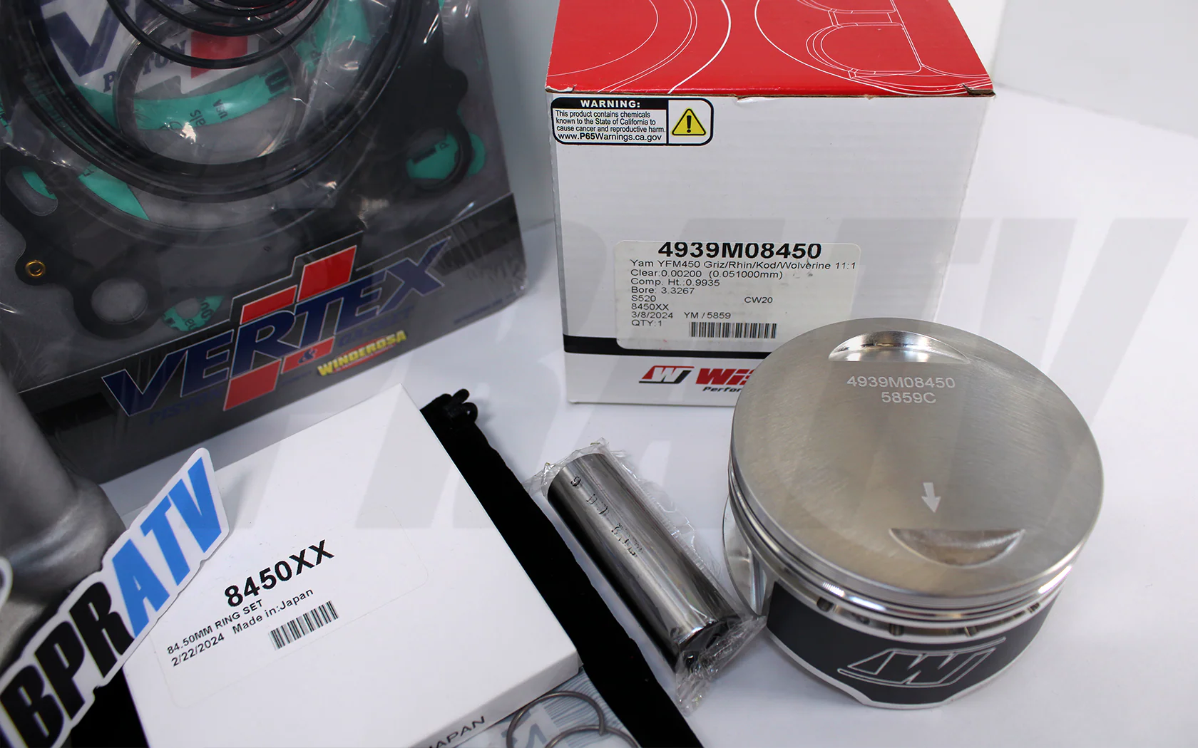 Yamaha Grizzly 450 Top End Rebuild Repair Kit Wiseco Piston Gaskets Cylinder Kit - Image 10