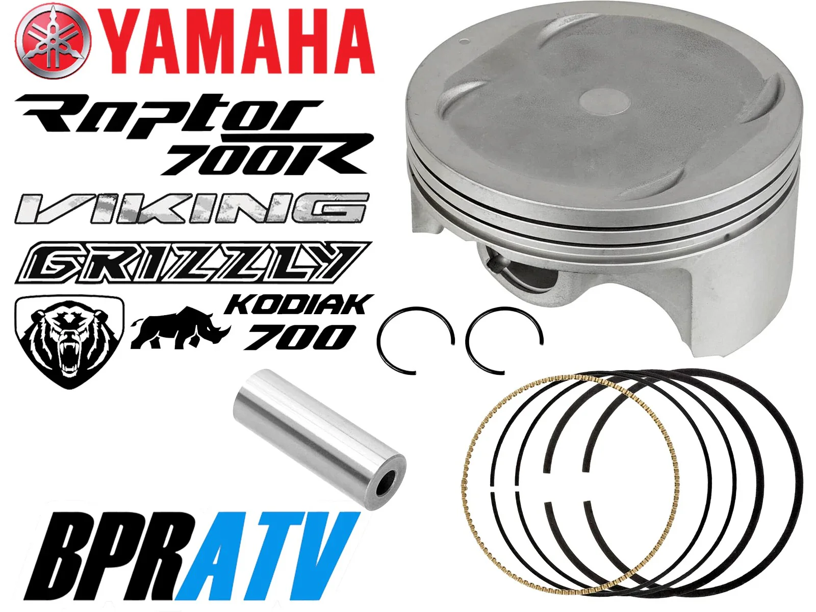 19+ Kodiak Grizzly 700 Stock Piston Ring Top End Gasket Yamaha Upper Rebuild Kit - Image 2