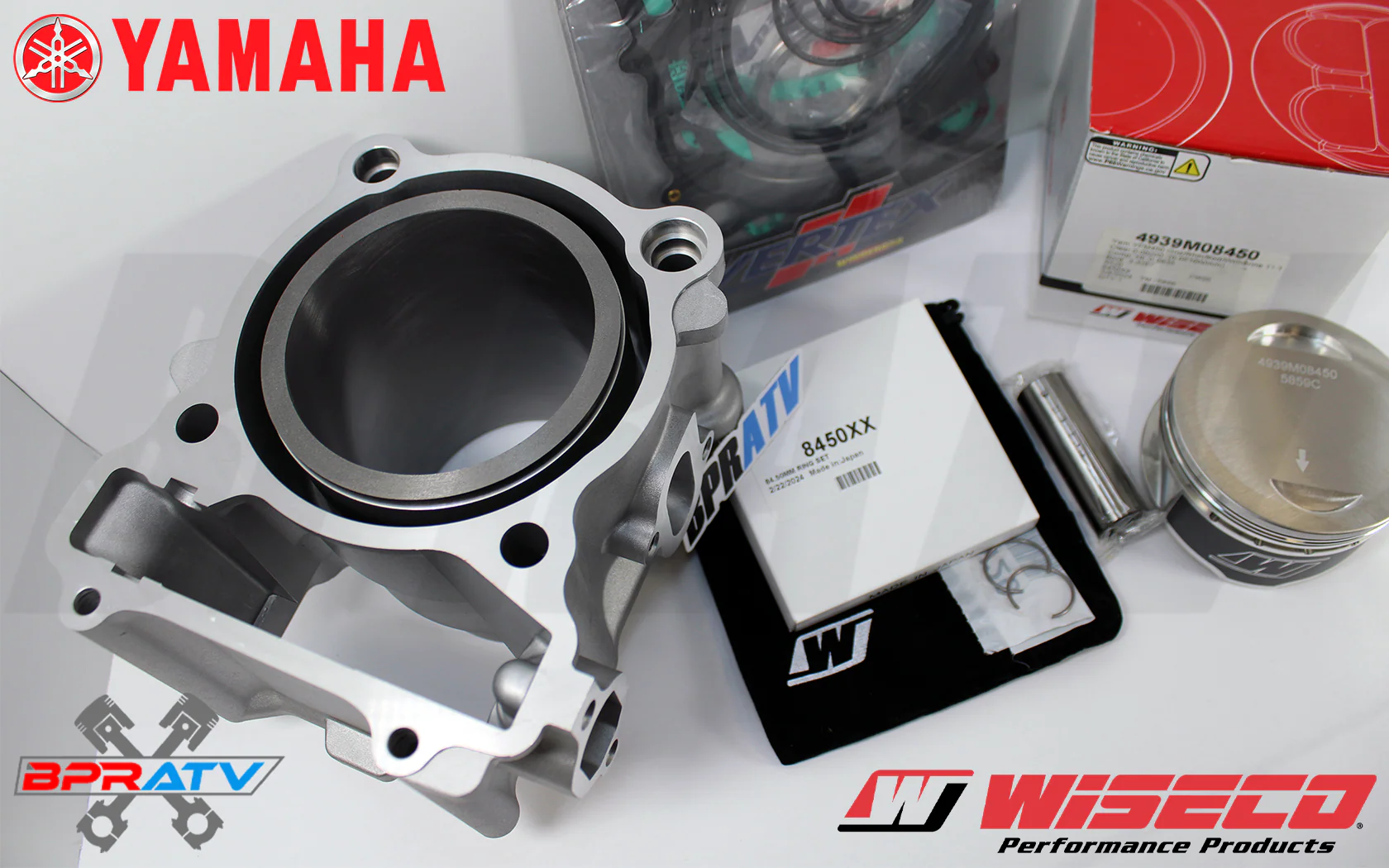 Yamaha Kodiak 450 OEM Stock Bore Cylinder WISECO Piston Kit Gaskets Top End Kit - Image 7