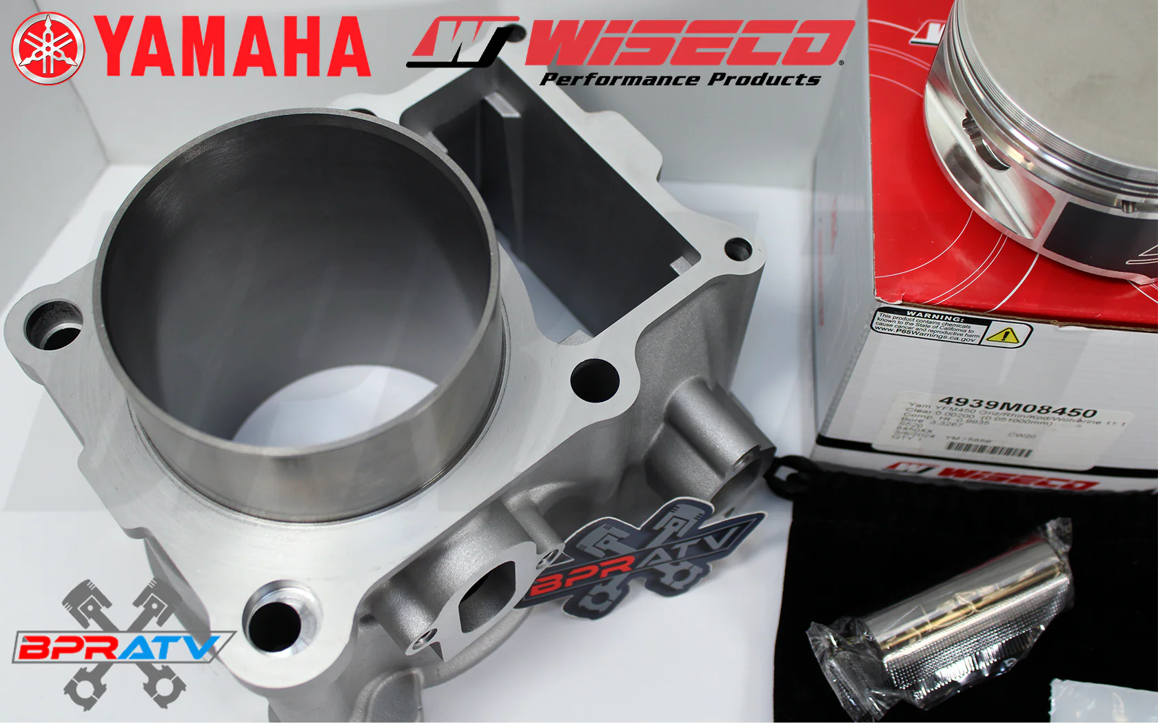 Yamaha Kodiak 450 OEM Stock Bore Cylinder WISECO Piston Kit Gaskets Top End Kit - Image 9