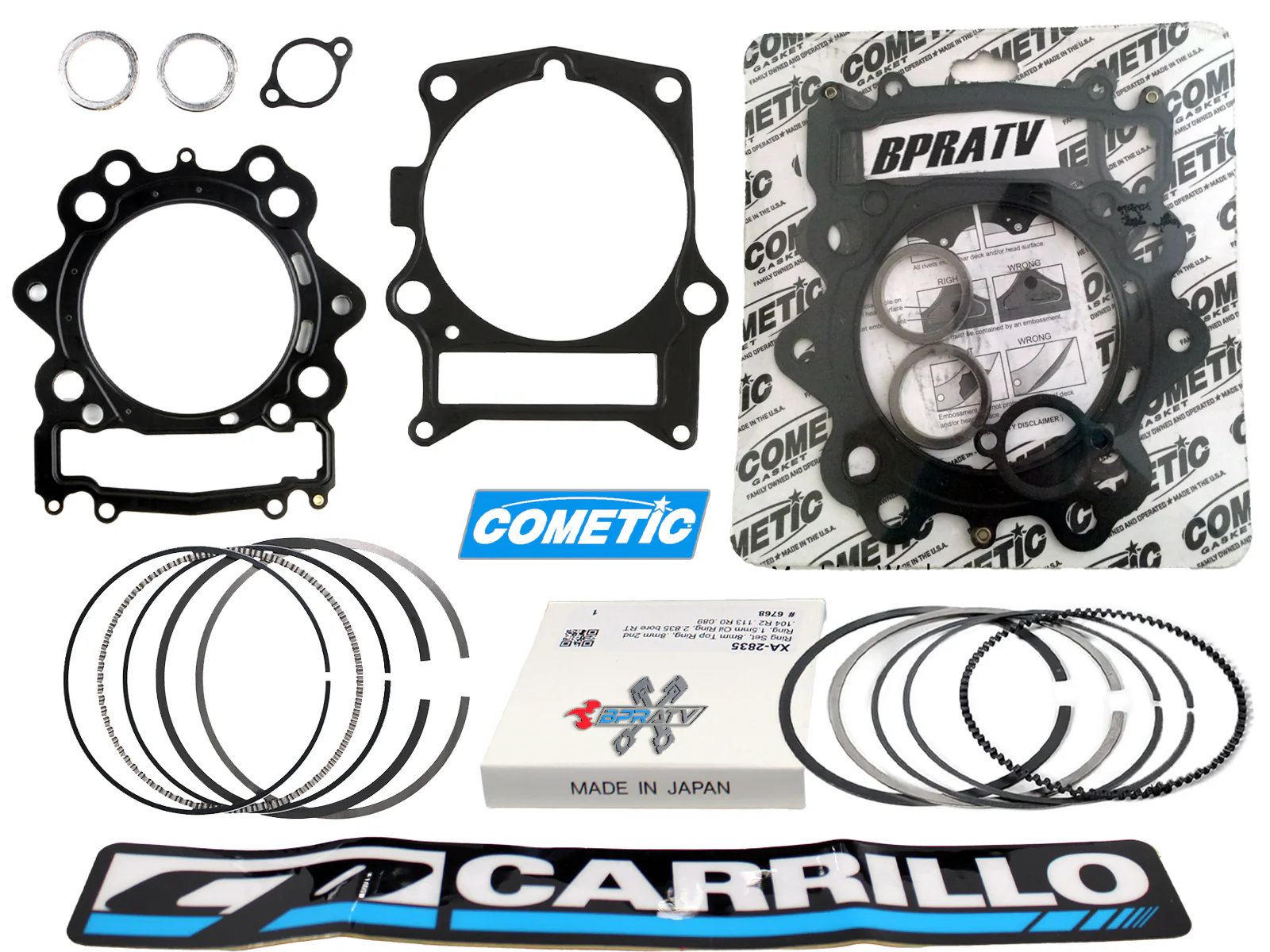 Yamaha Kodiak 700 105.5mm 734 780 Big Bore CP Piston Rings Set & Cometic Gasket - Image 4