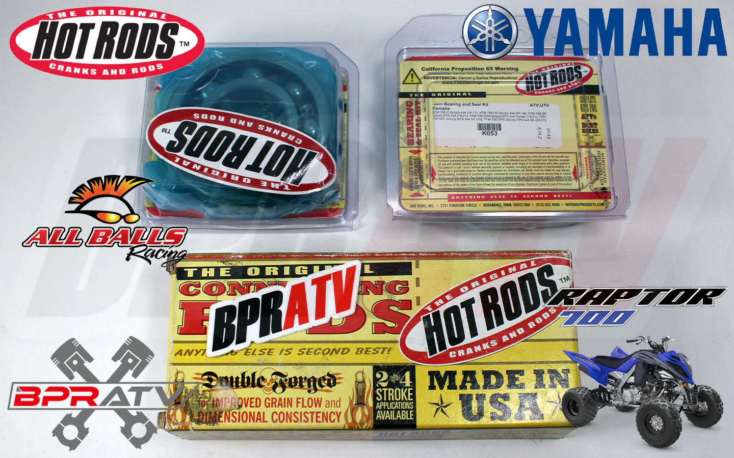 Yamaha Raptor 700 Hot Rods STD Crank with Hot Rods Main Crank Bearings 4078 K053 - Image 12